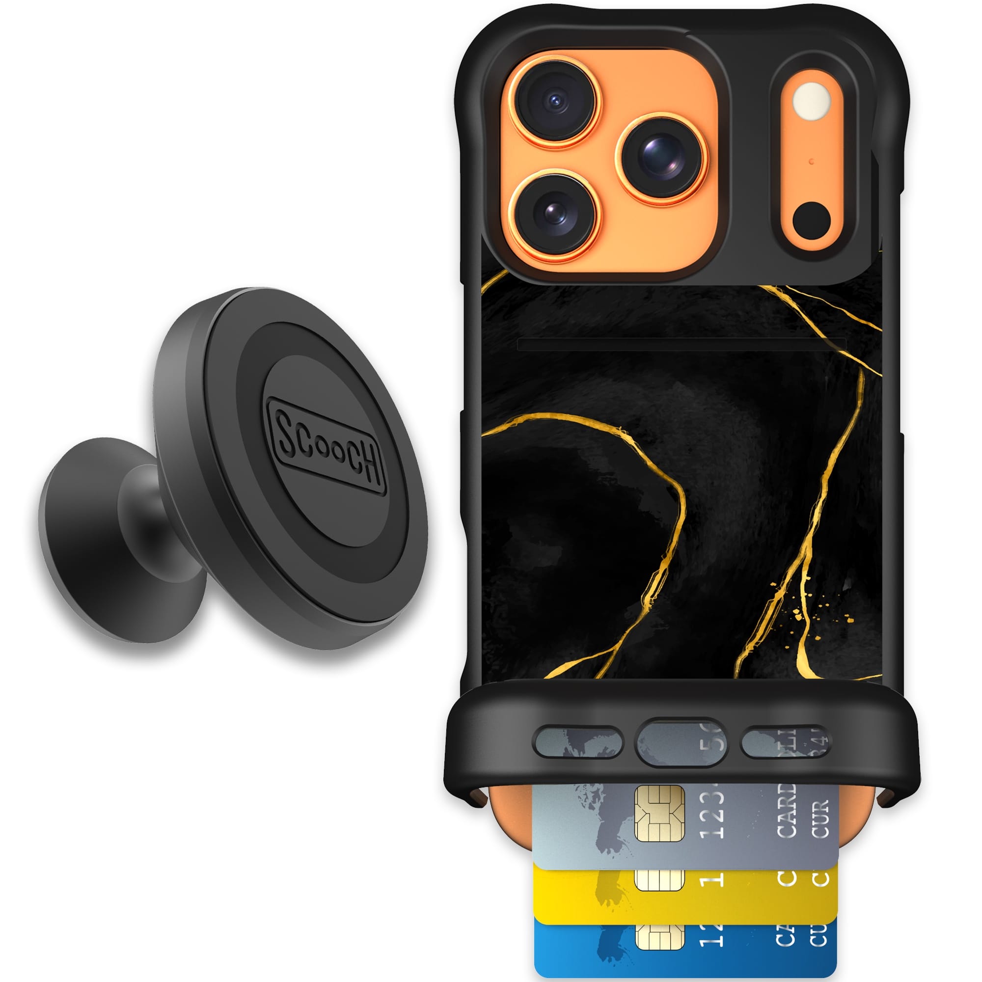 Scooch-Wingmate Starter Bundle for iPhone 17 Pro-Black Marble