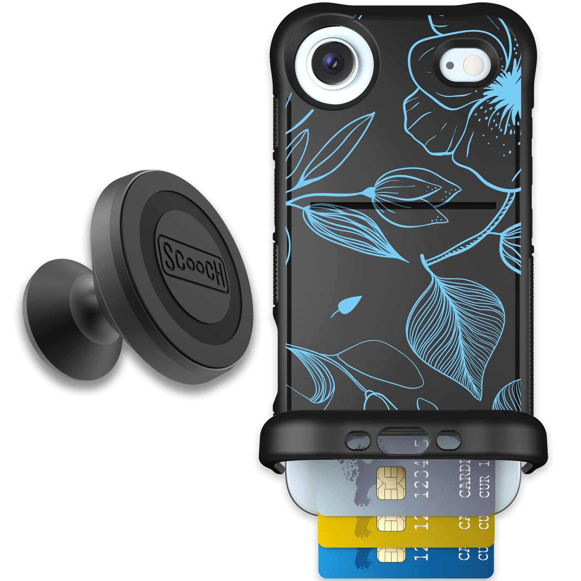 Scooch-Wingmate Starter Bundle for iPhone Air-Blue Hibiscus