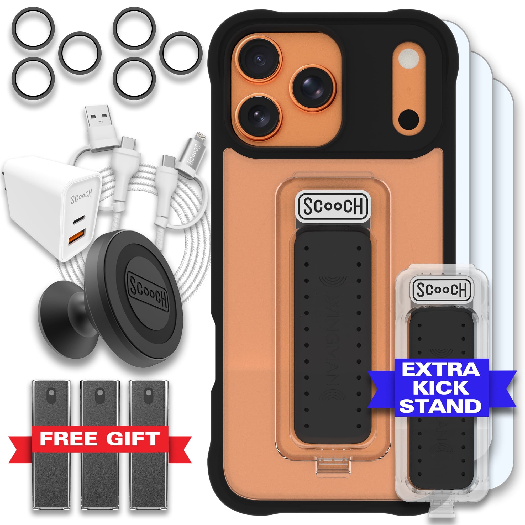 Scooch-Wingman Ultimate Bundle for iPhone 17 Pro Max-Tuxedo Clear / Black