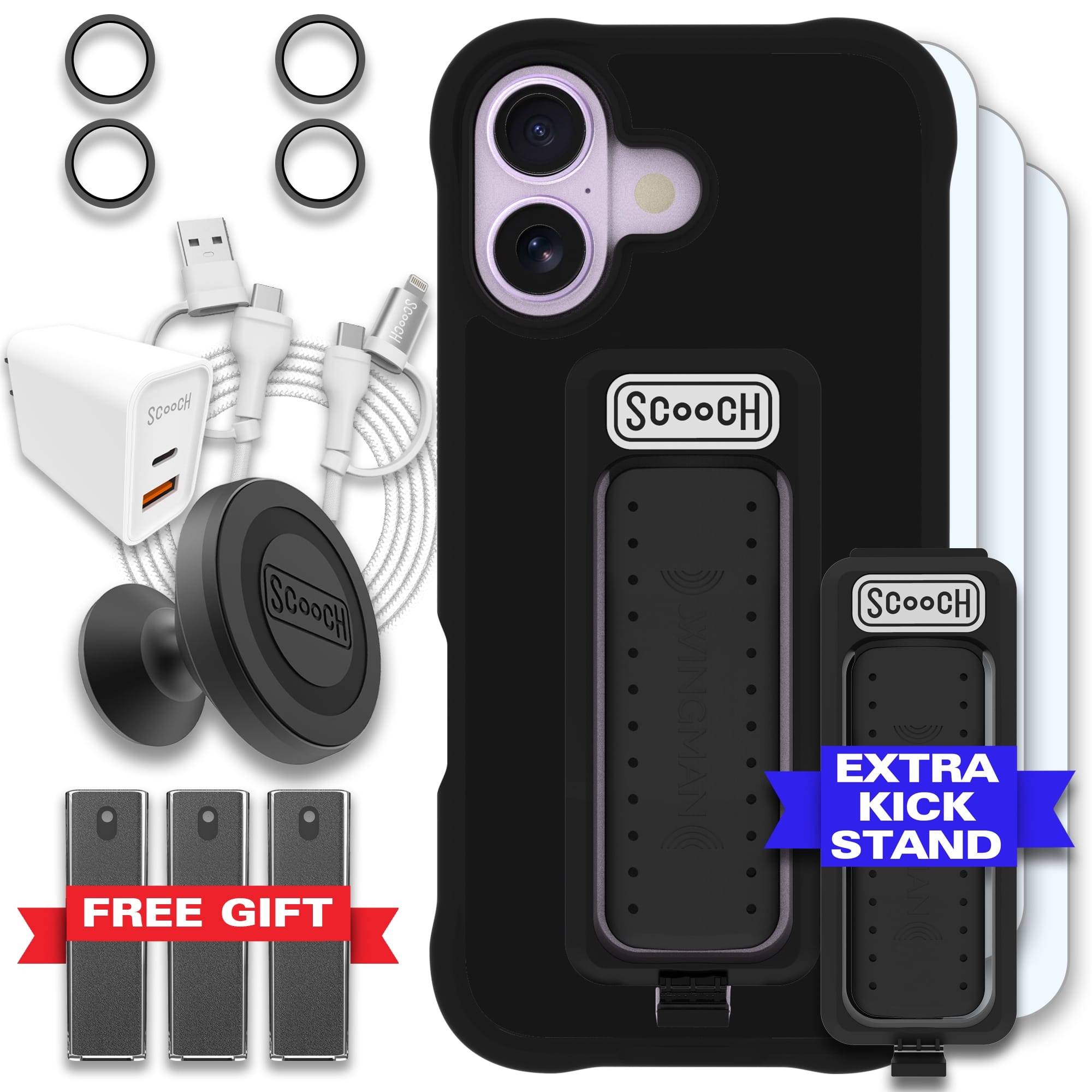 Scooch-Wingman Ultimate Bundle for iPhone 17 (Preorder — Ships mid to late October)-Black / Black