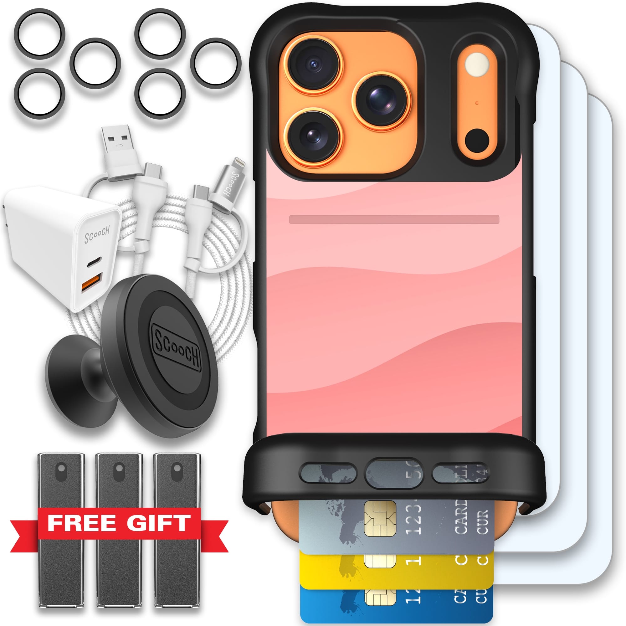 Scooch-Wingmate Ultimate Bundle for iPhone 17 Pro-Pink Waves