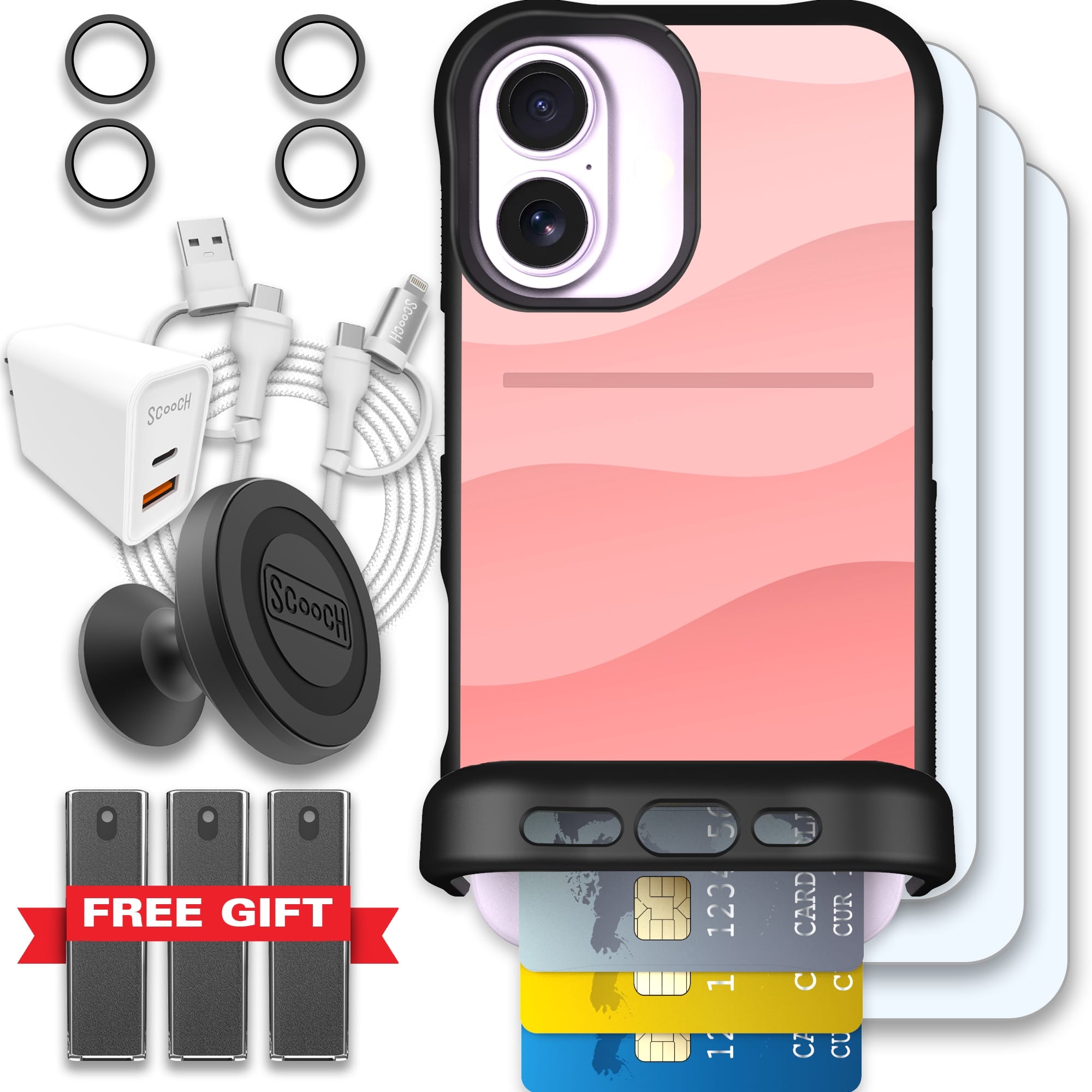 Scooch-Wingmate Ultimate Bundle for iPhone 17-Pink Waves