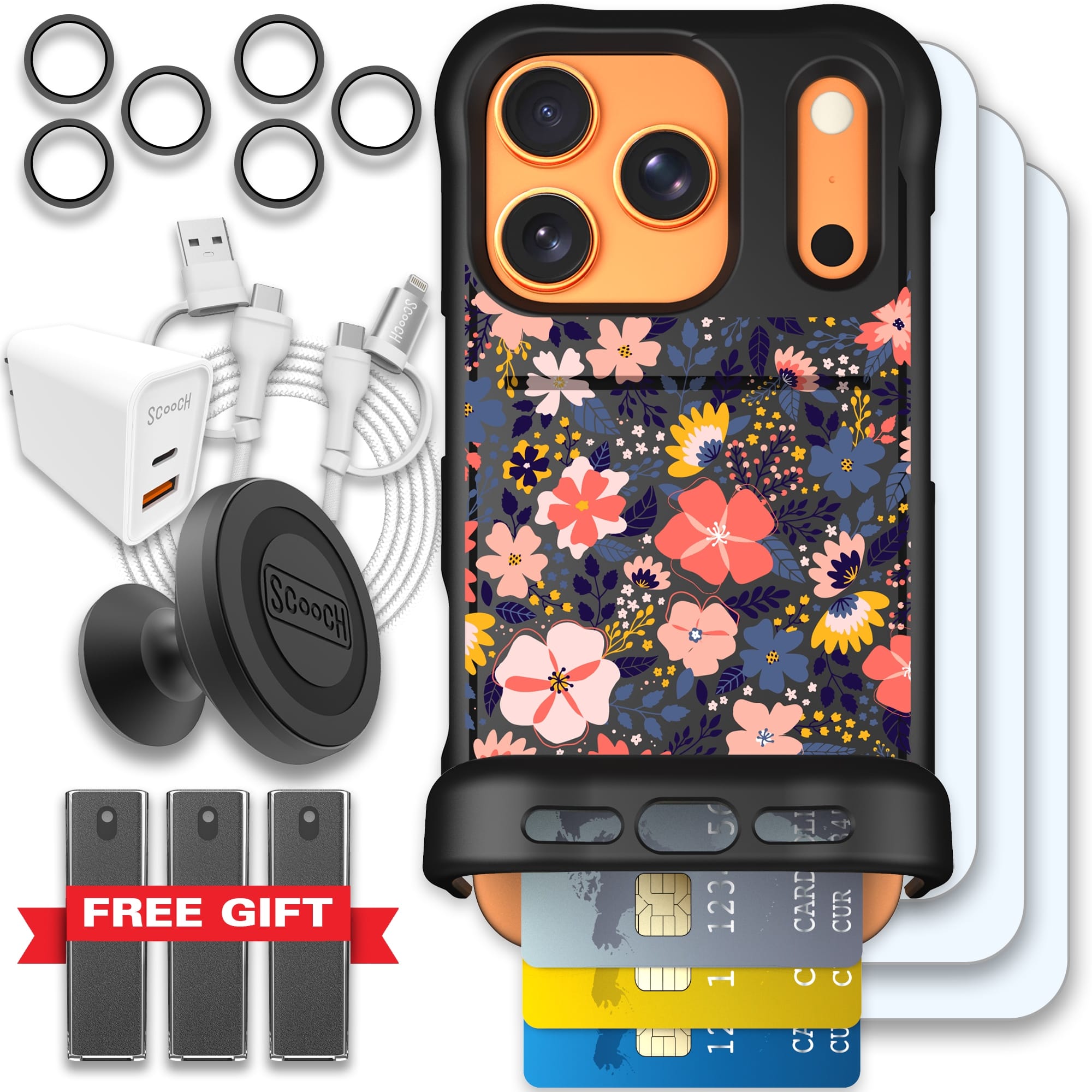 Scooch-Wingmate Ultimate Bundle for iPhone 17 Pro-Wildflowers