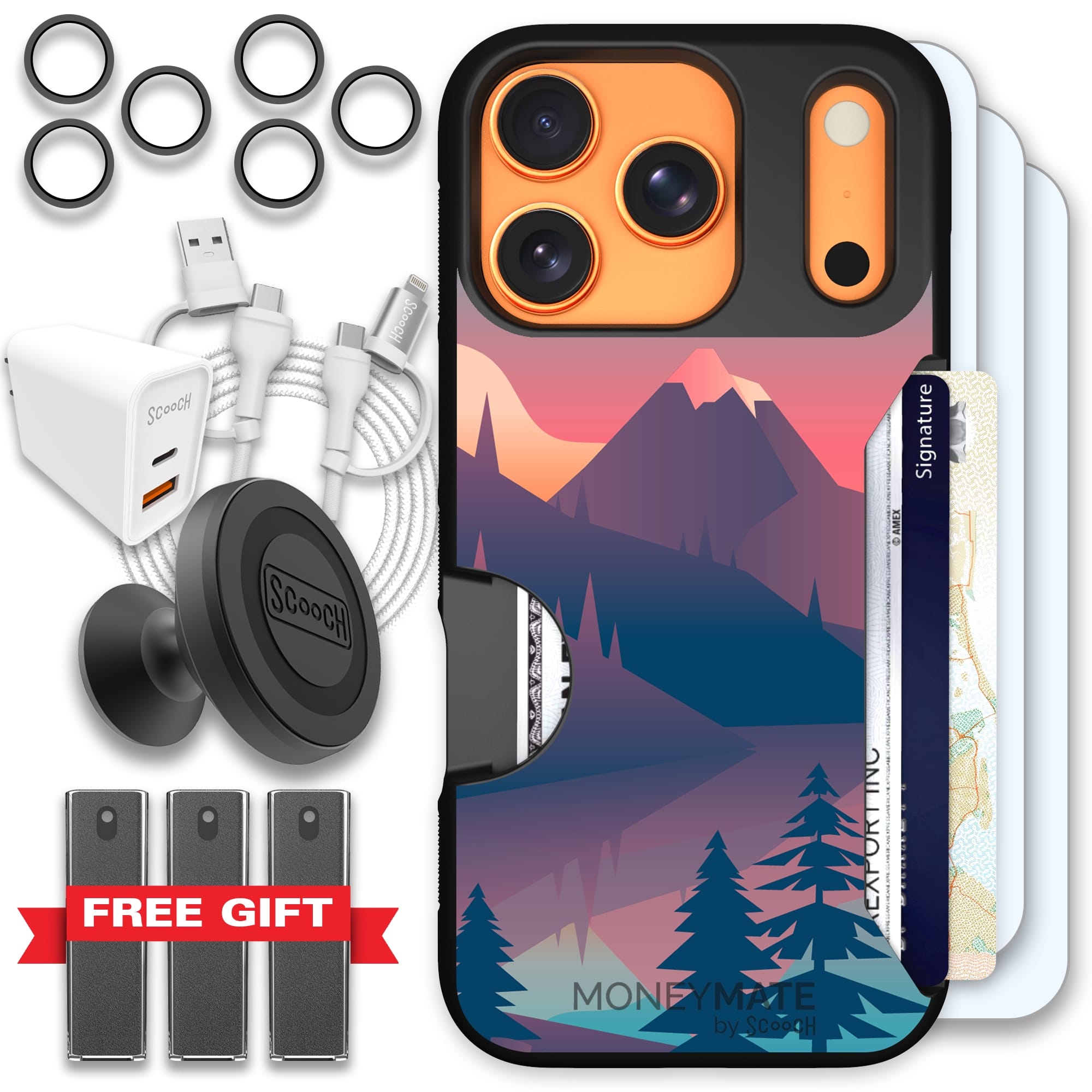 Scooch-Moneymate Ultimate Bundle for iPhone 17 Pro-Mountain Range