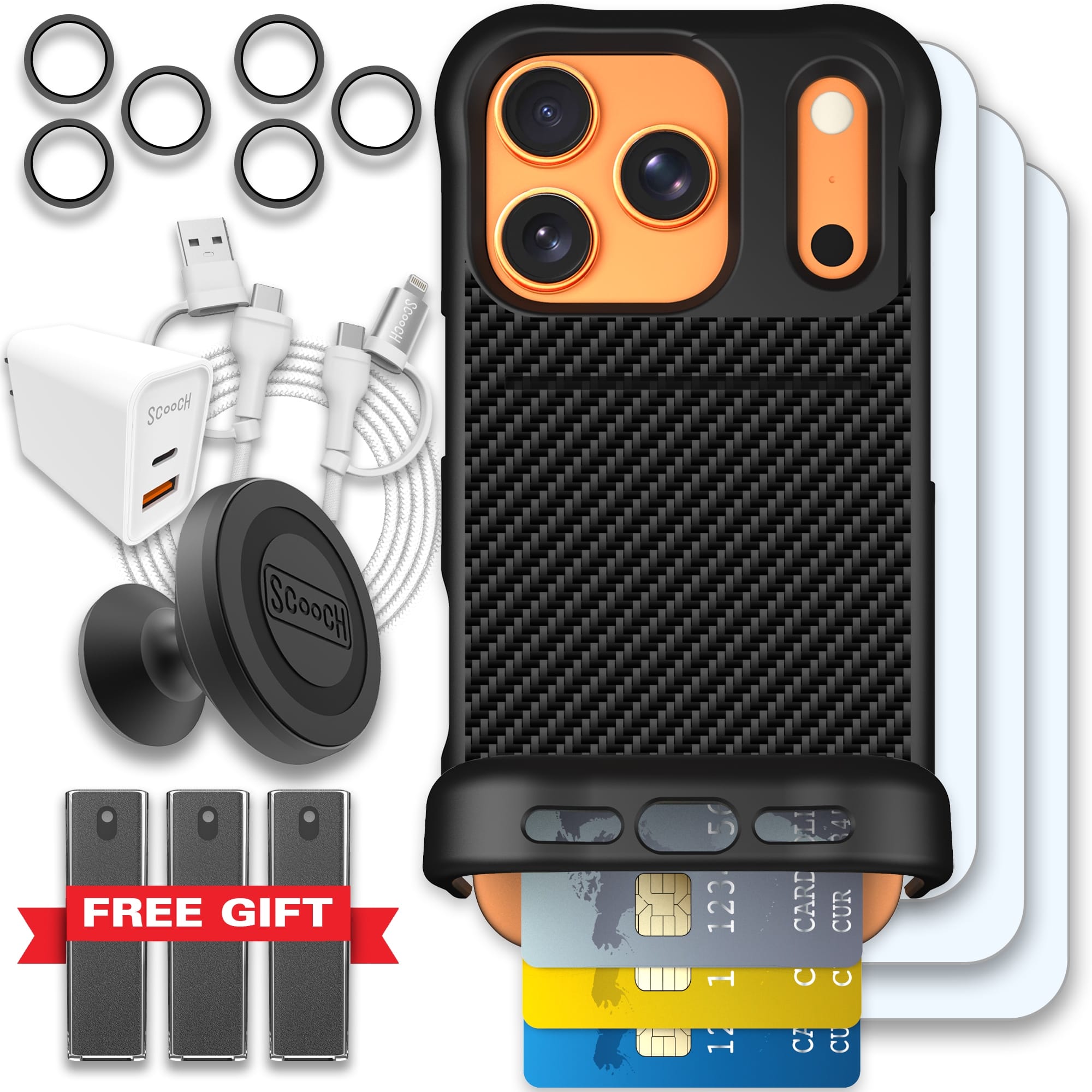 Scooch-Wingmate Ultimate Bundle for iPhone 17 Pro-Carbon Fiber