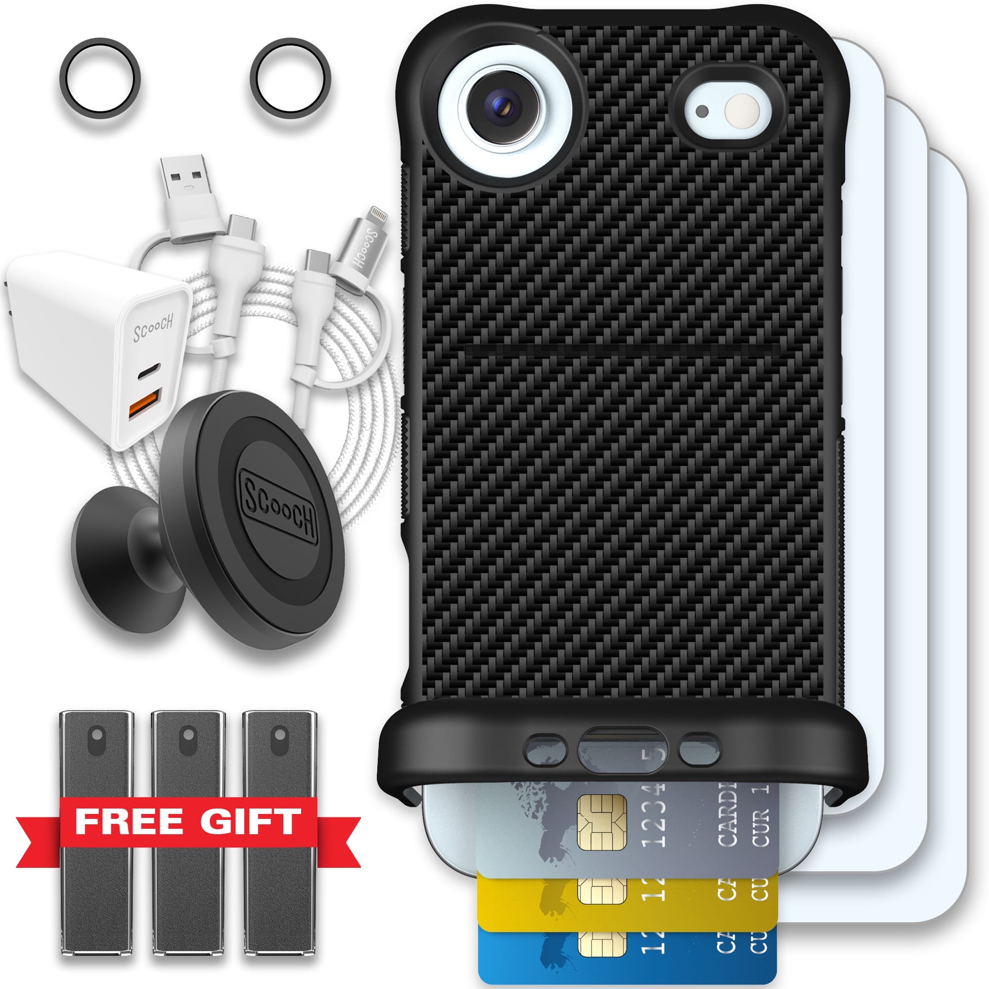 Scooch-Wingmate Ultimate Bundle for iPhone Air-Carbon Fiber