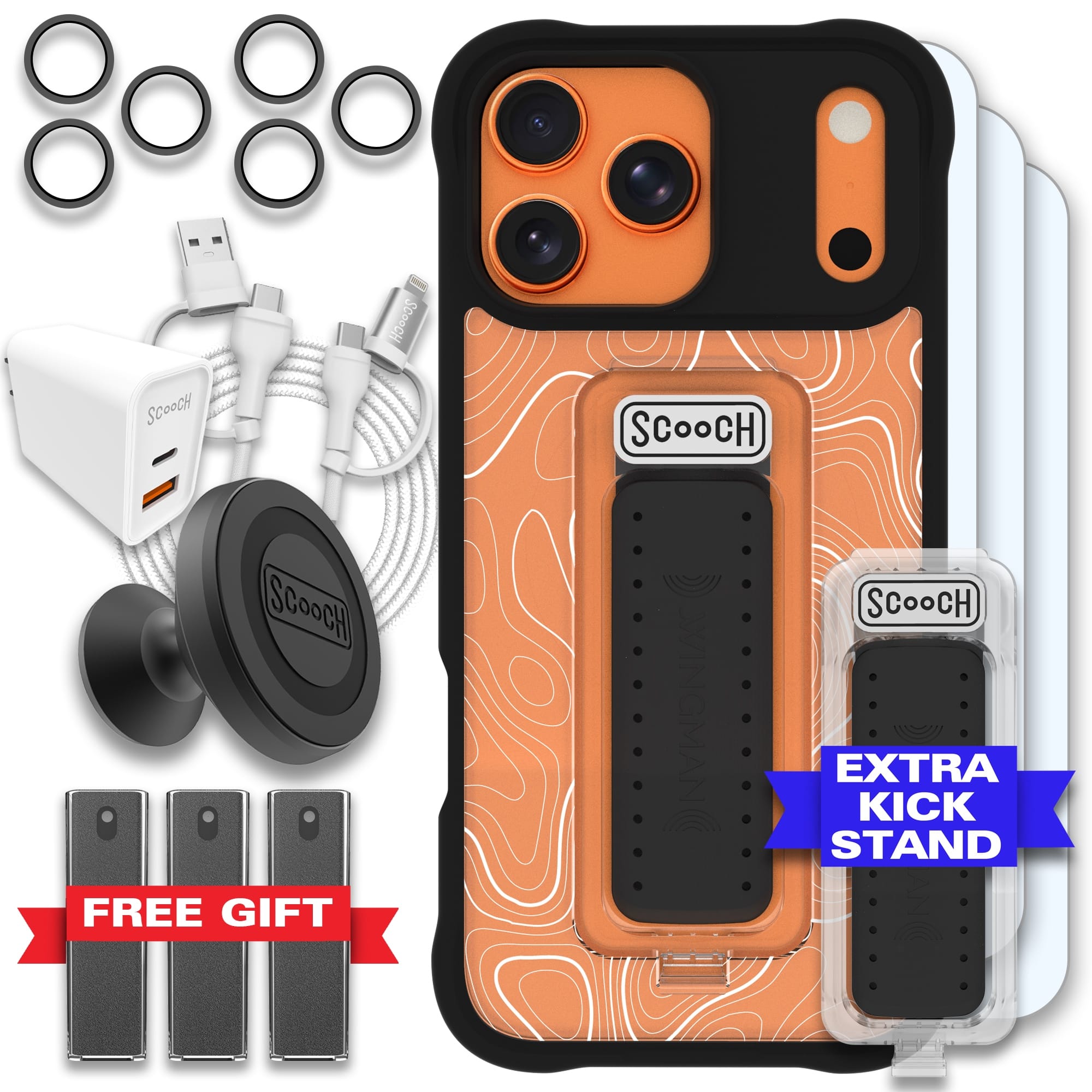 Scooch-Wingman Ultimate Bundle for iPhone 17 Pro Max-Topography / Black