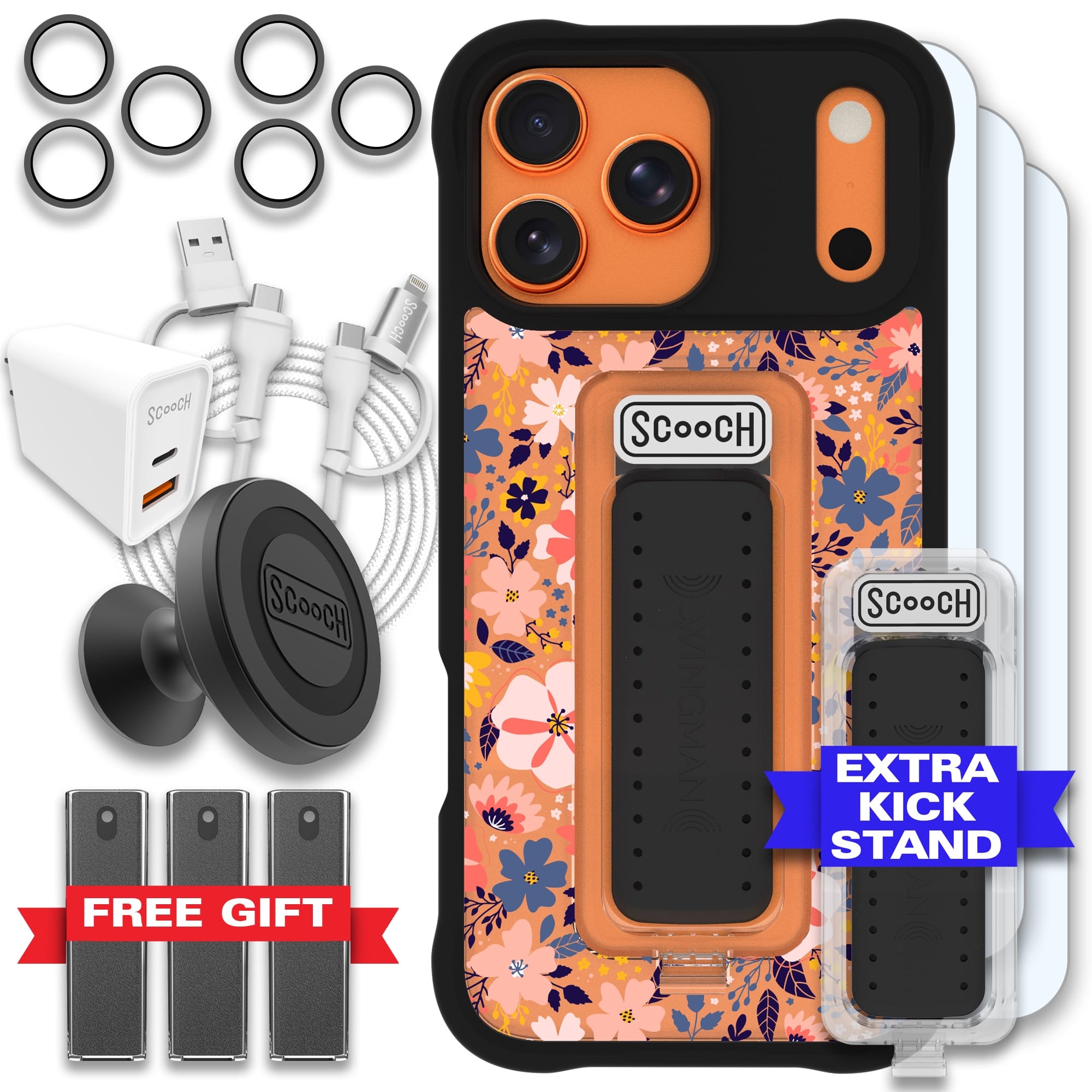 Scooch-Wingman Ultimate Bundle for iPhone 17 Pro Max-Wildflowers / Black
