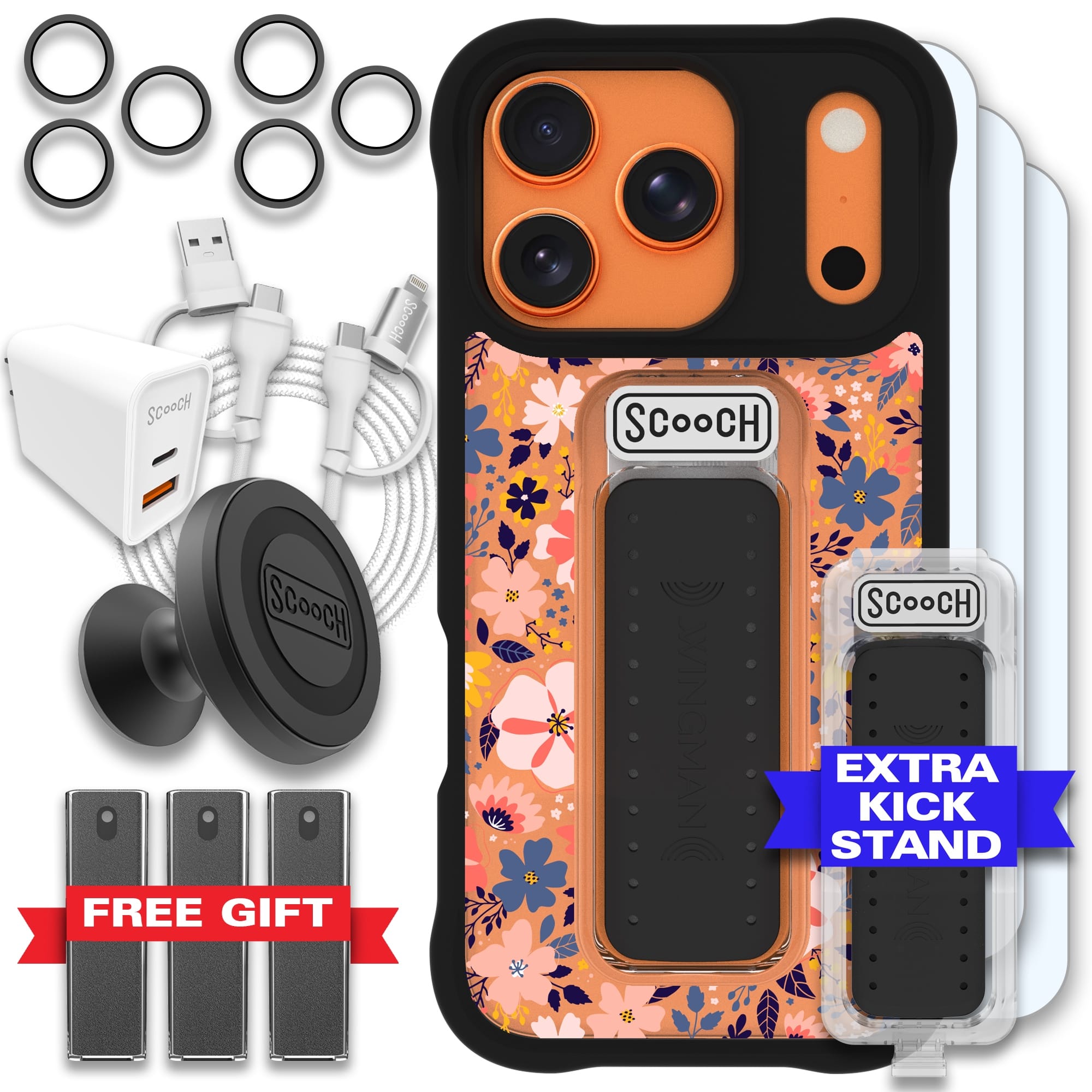 Scooch-Wingman Ultimate Bundle for iPhone 17 Pro-Wildflowers