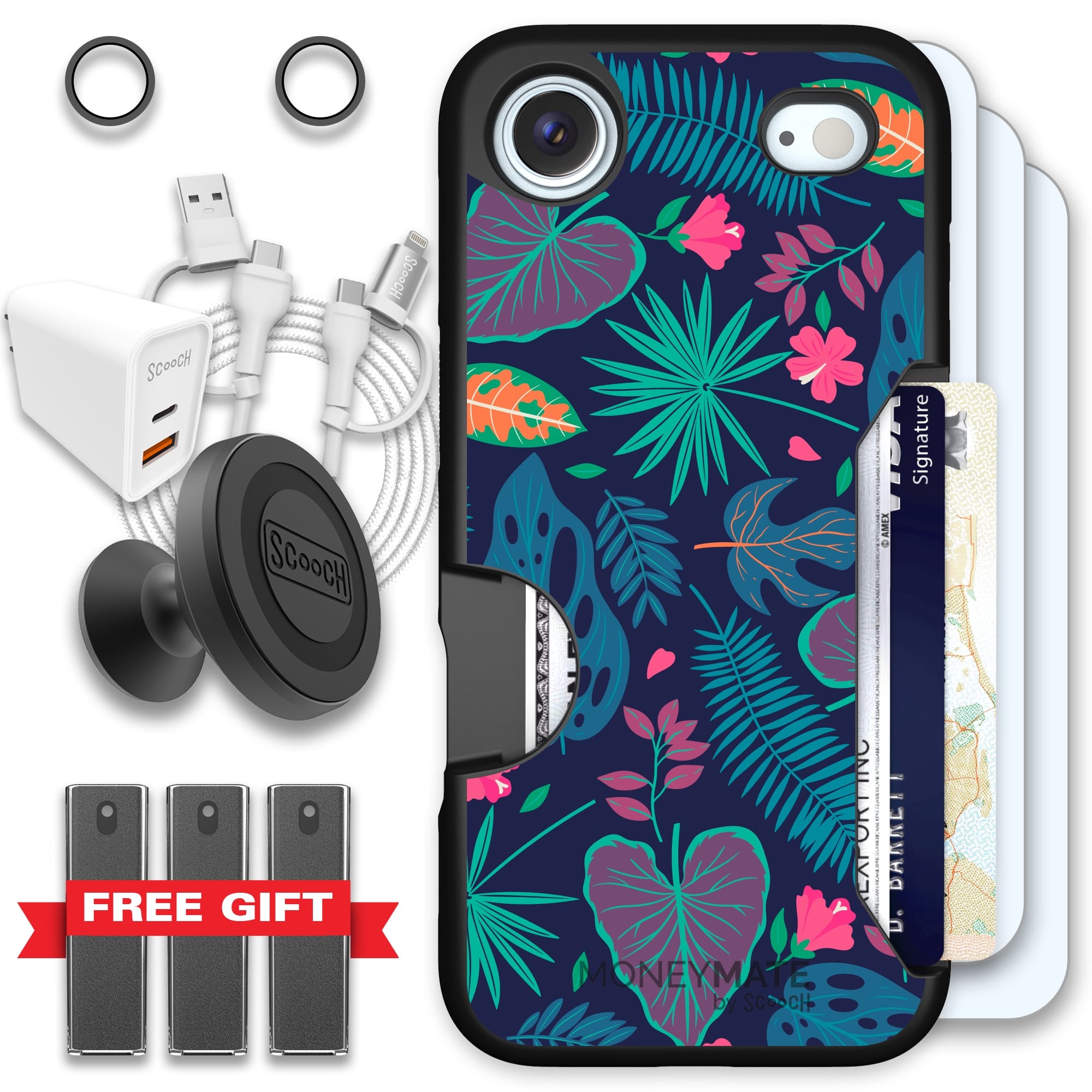 Scooch-Moneymate Ultimate Bundle for iPhone Air-Tropical Leaves