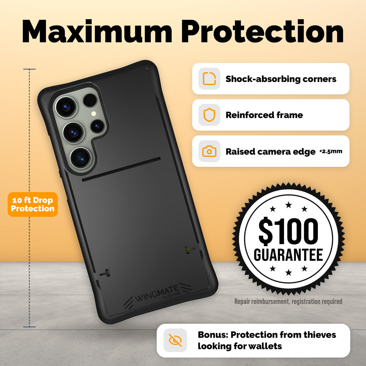 Wingmate drop protection and protection guarantee | gallery:wingmate-20261021