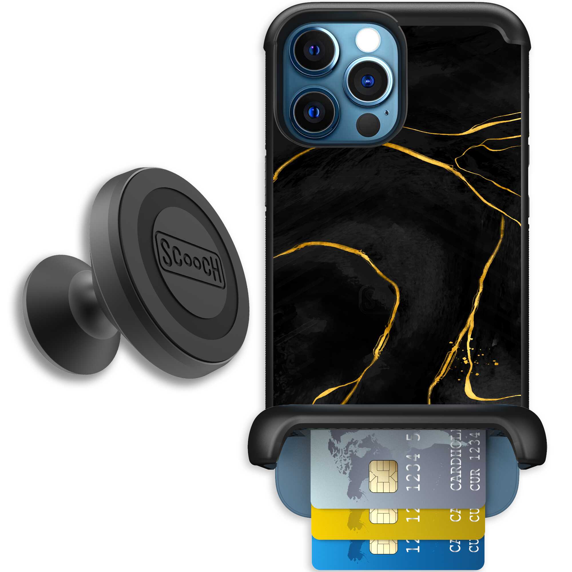 Wingmate Black Marble for iPhone 12 Pro Max - Starter Bundle