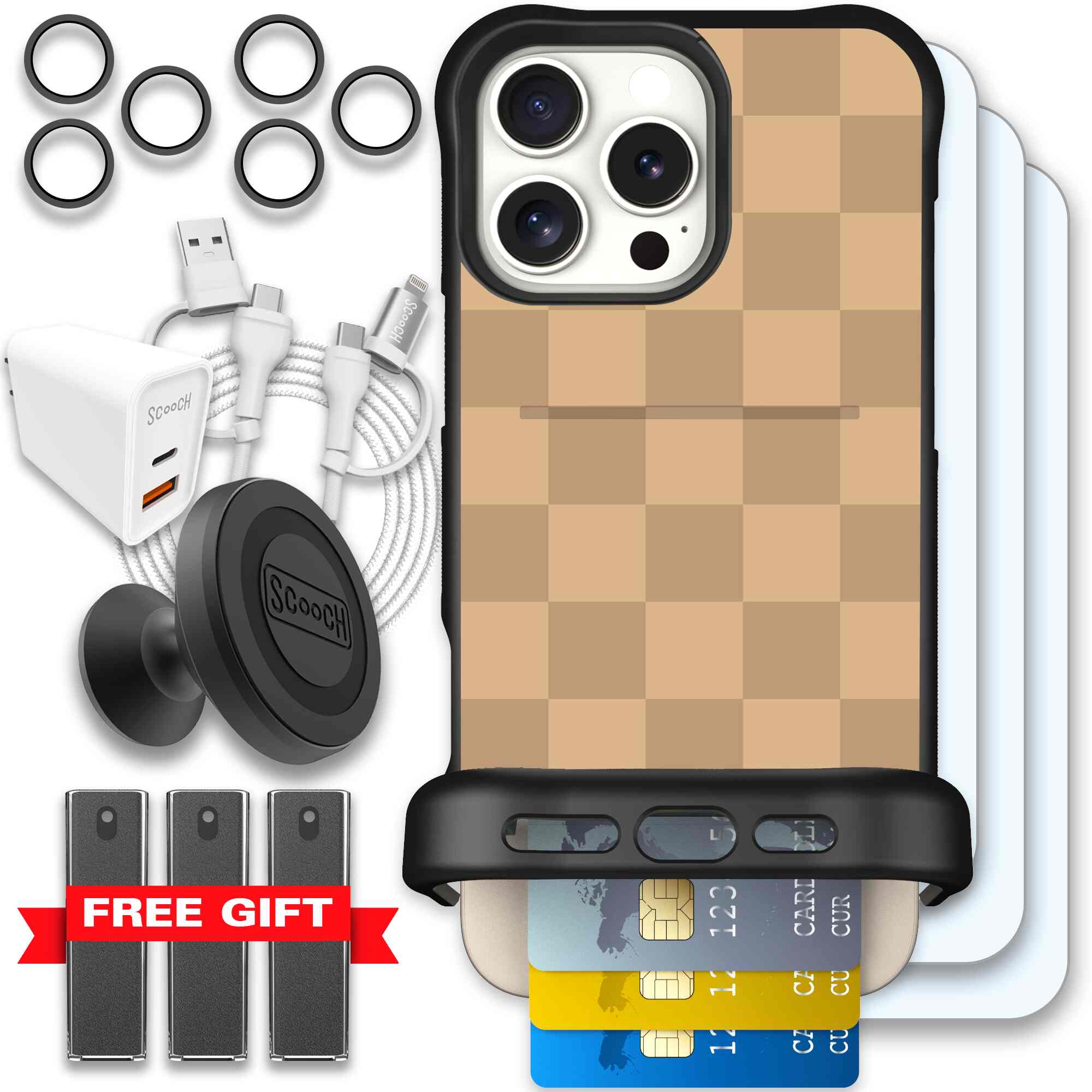Checkered Beige | website | iPhone 16 Pro Max | Ultimate Bundle