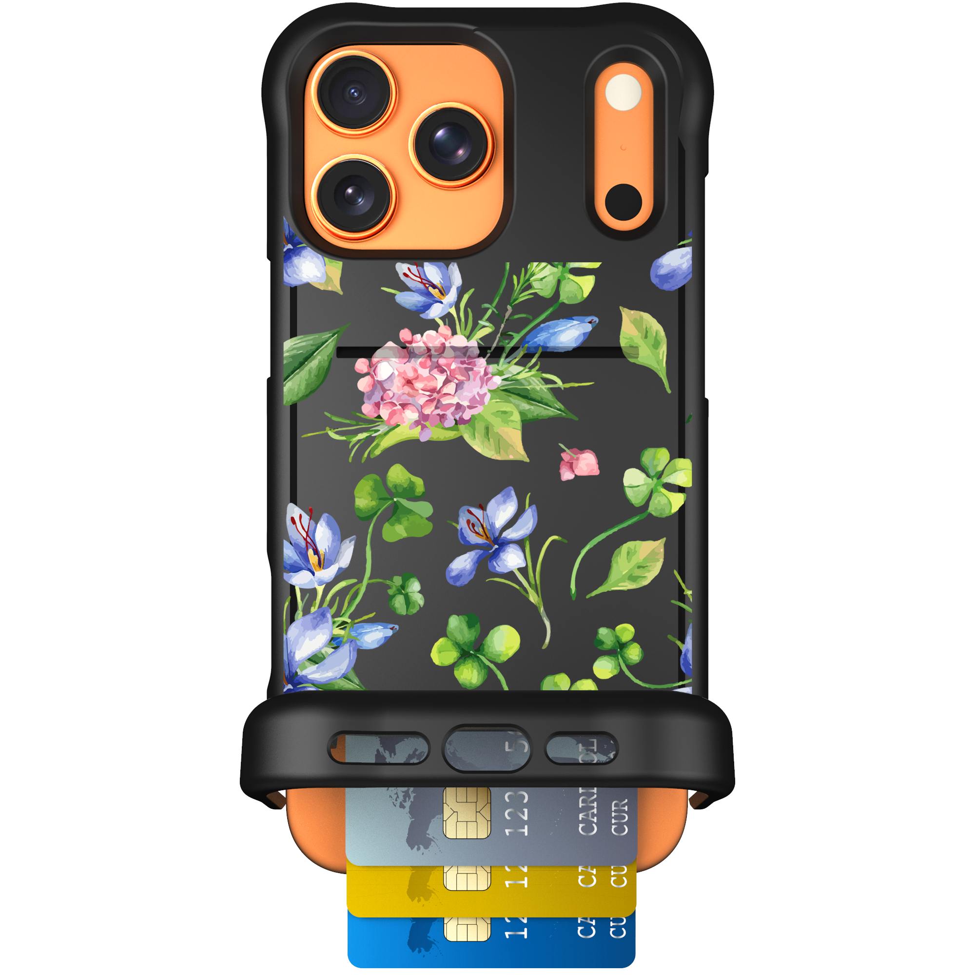 Scooch Wingmate in Lucky Hydrangea | Slim Wallet Case with Hidden Card