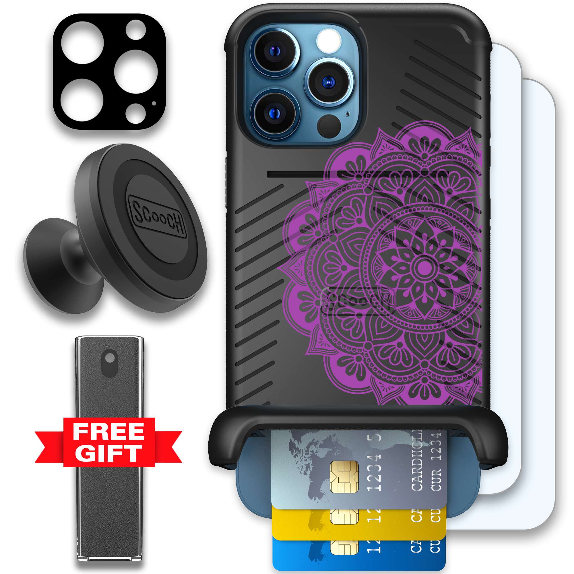 WMTE MANDALA iPhone 12 Pro Max Defender Bundle