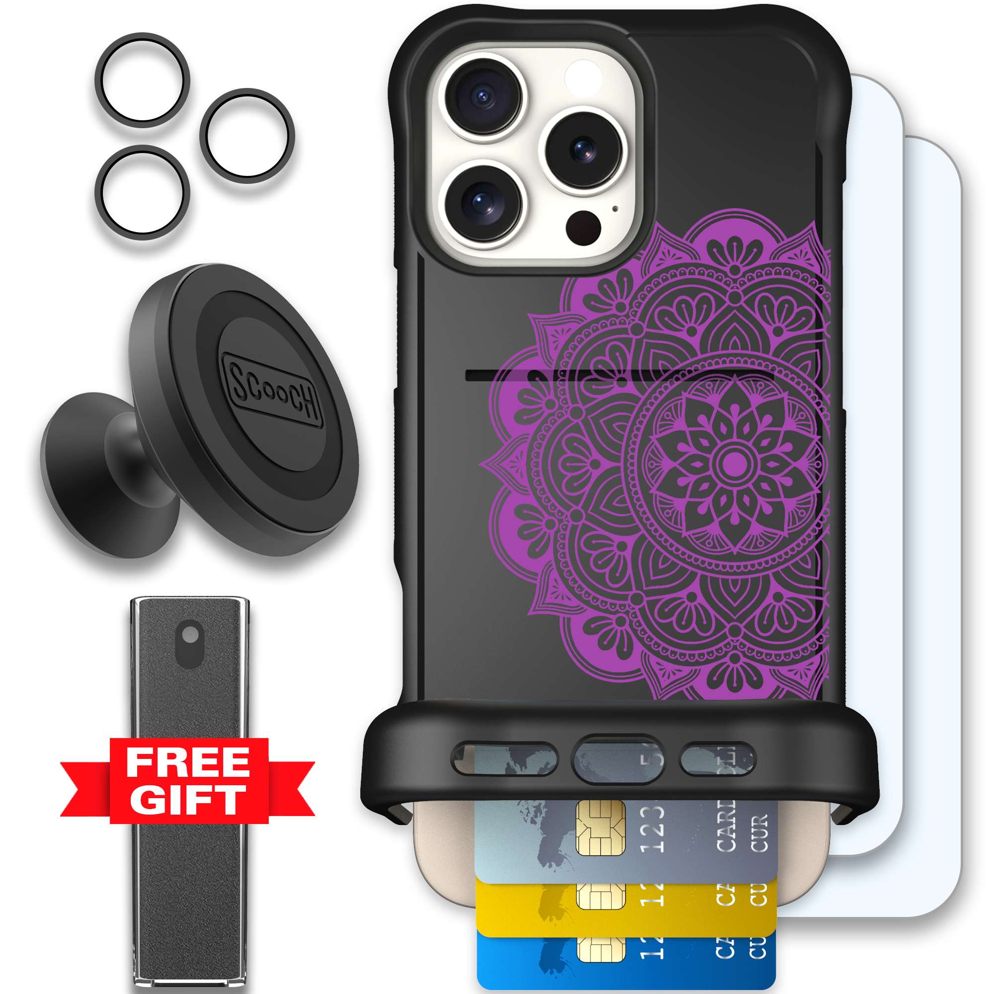 WMTE MANDALA iPhone 16 Pro Max Defender Bundle