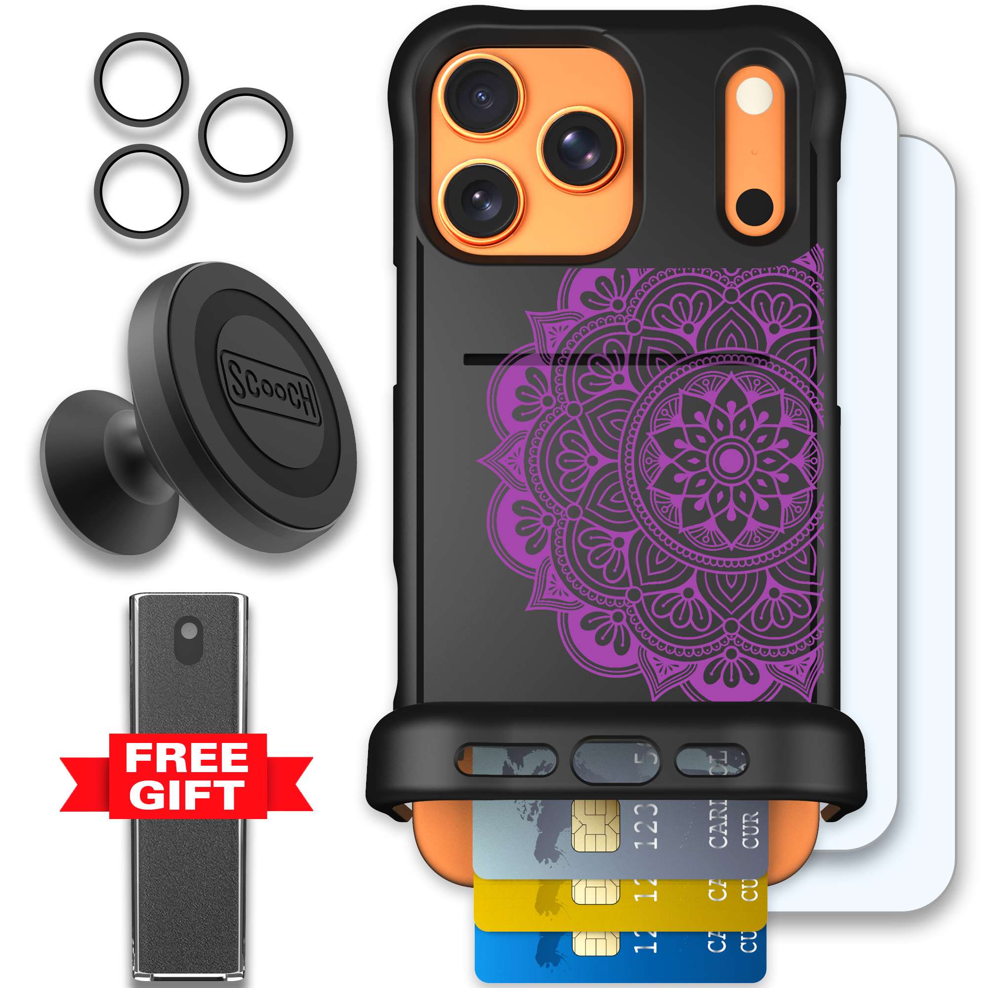 WMTE MANDALA iPhone 17 Pro Max Defender Bundle