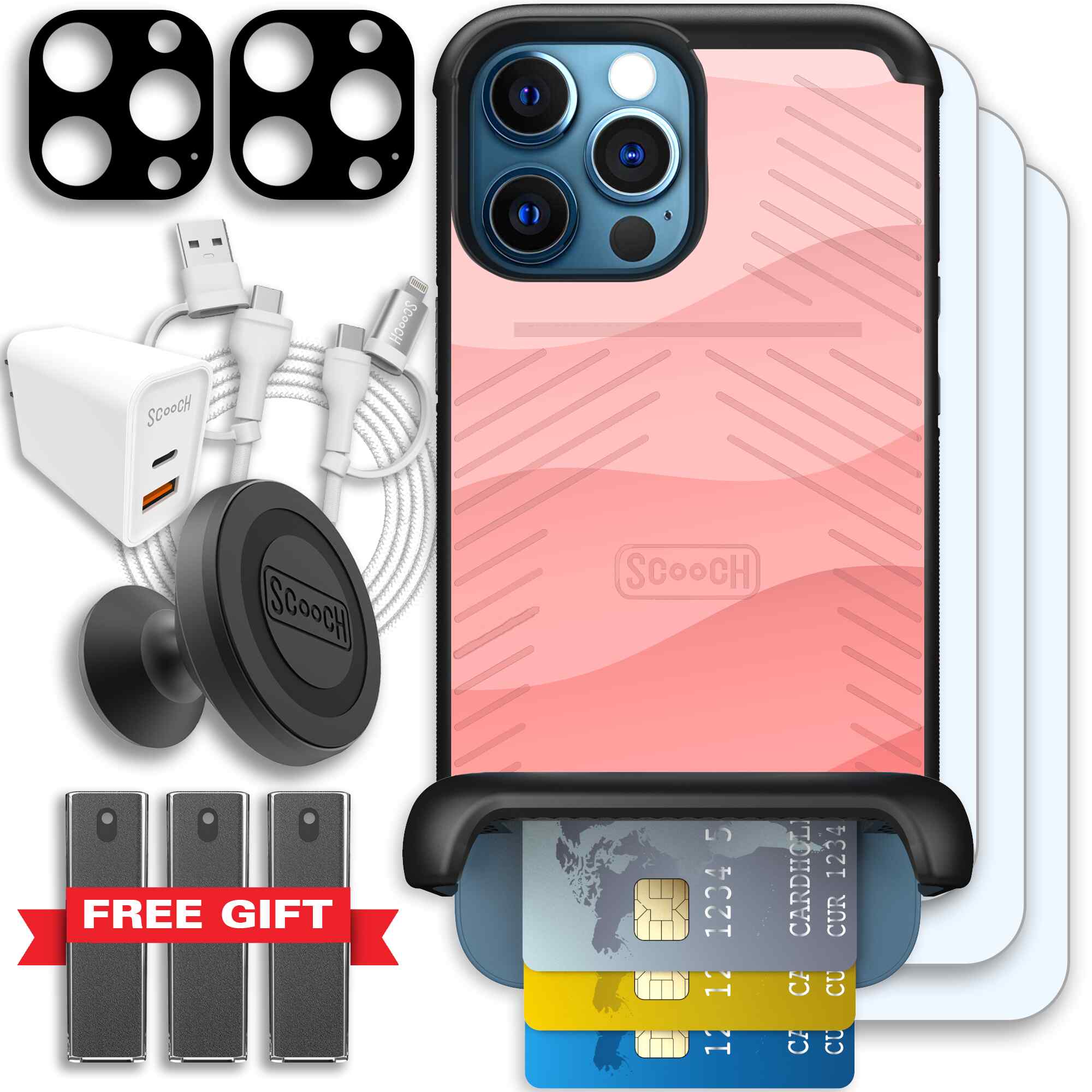 Wingmate Pink Waves for iPhone 12 Pro Max - Ultimate Bundle