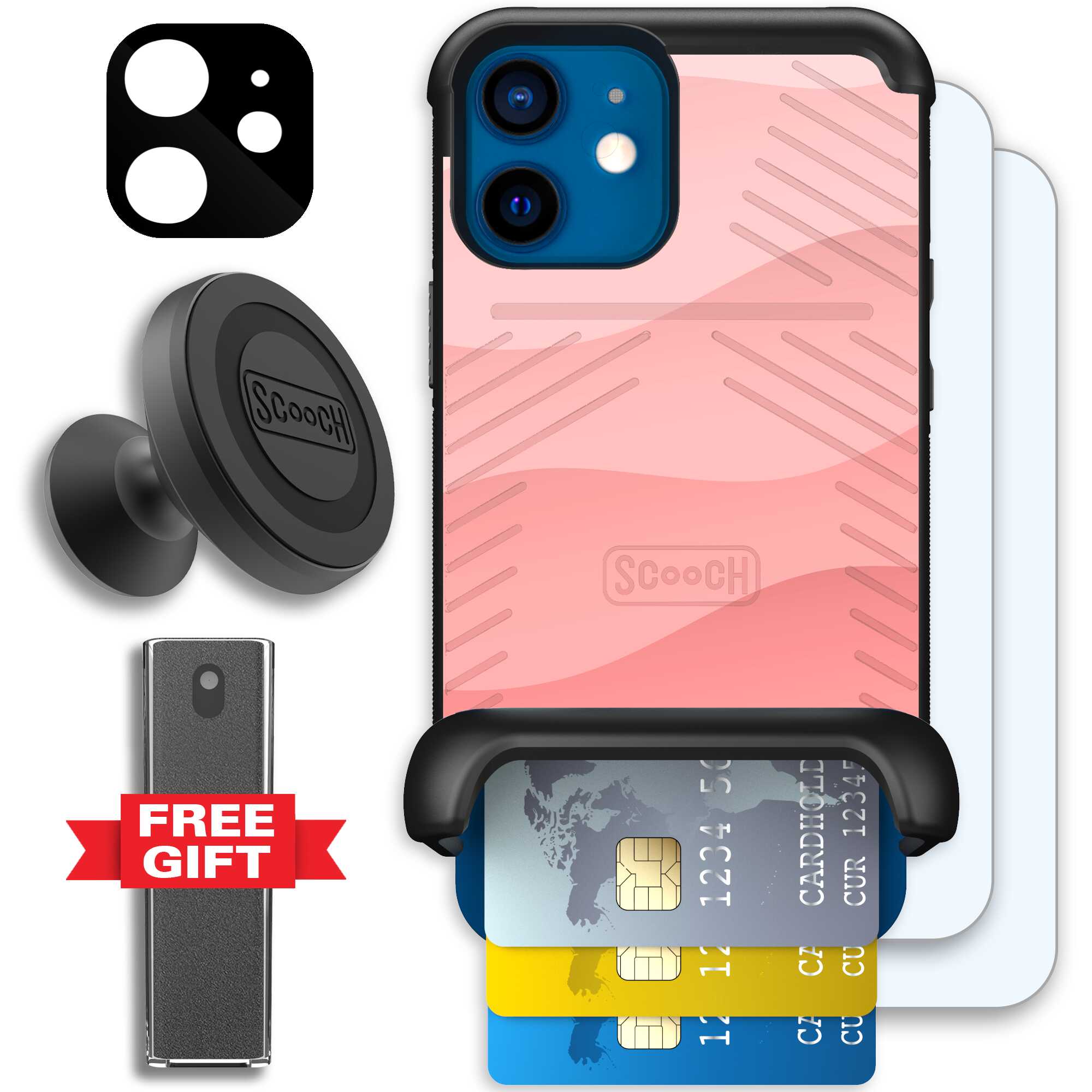 Wingmate Pink Waves for iPhone 12 mini - Defender Bundle