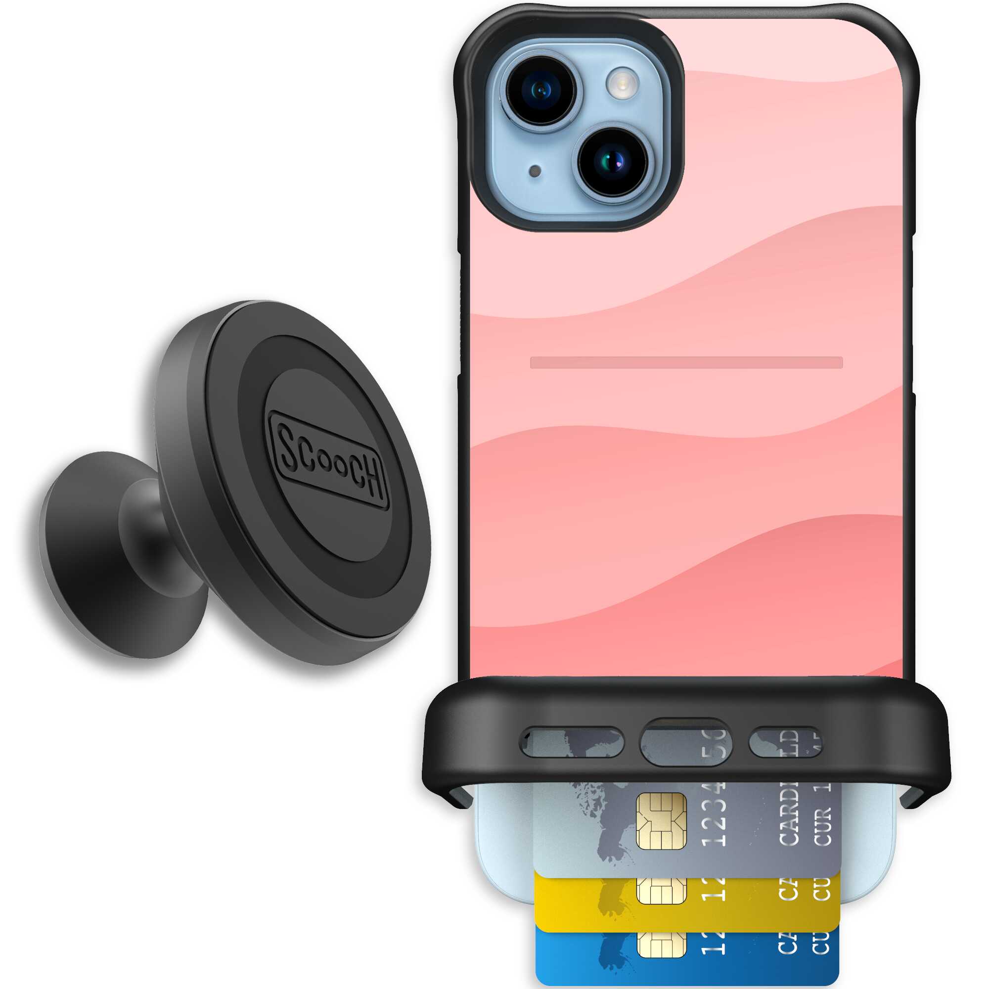 Wingmate Pink Waves for iPhone 15 Plus - Starter Bundle