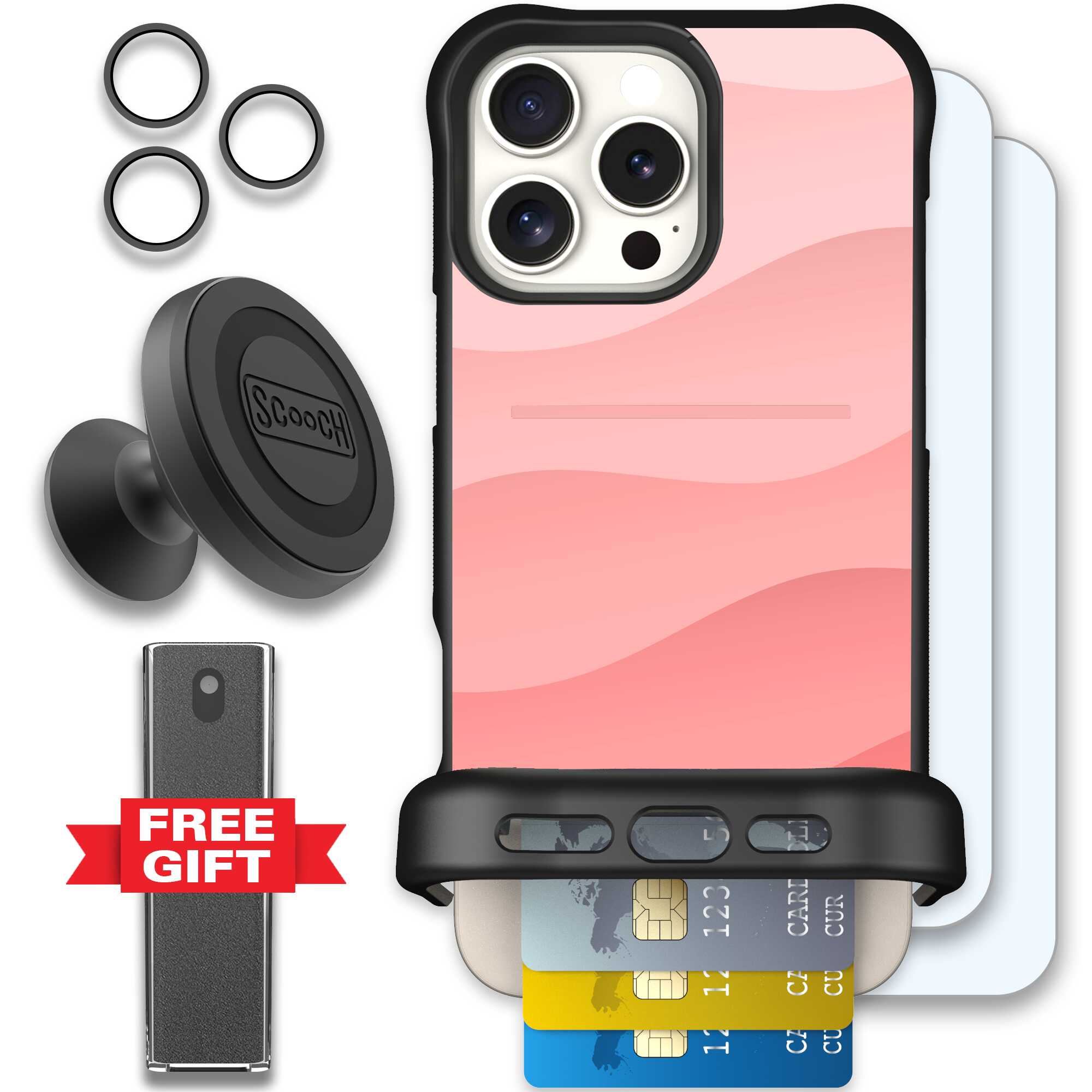 Wingmate Pink Waves for iPhone 16 Pro Max - Defender Bundle