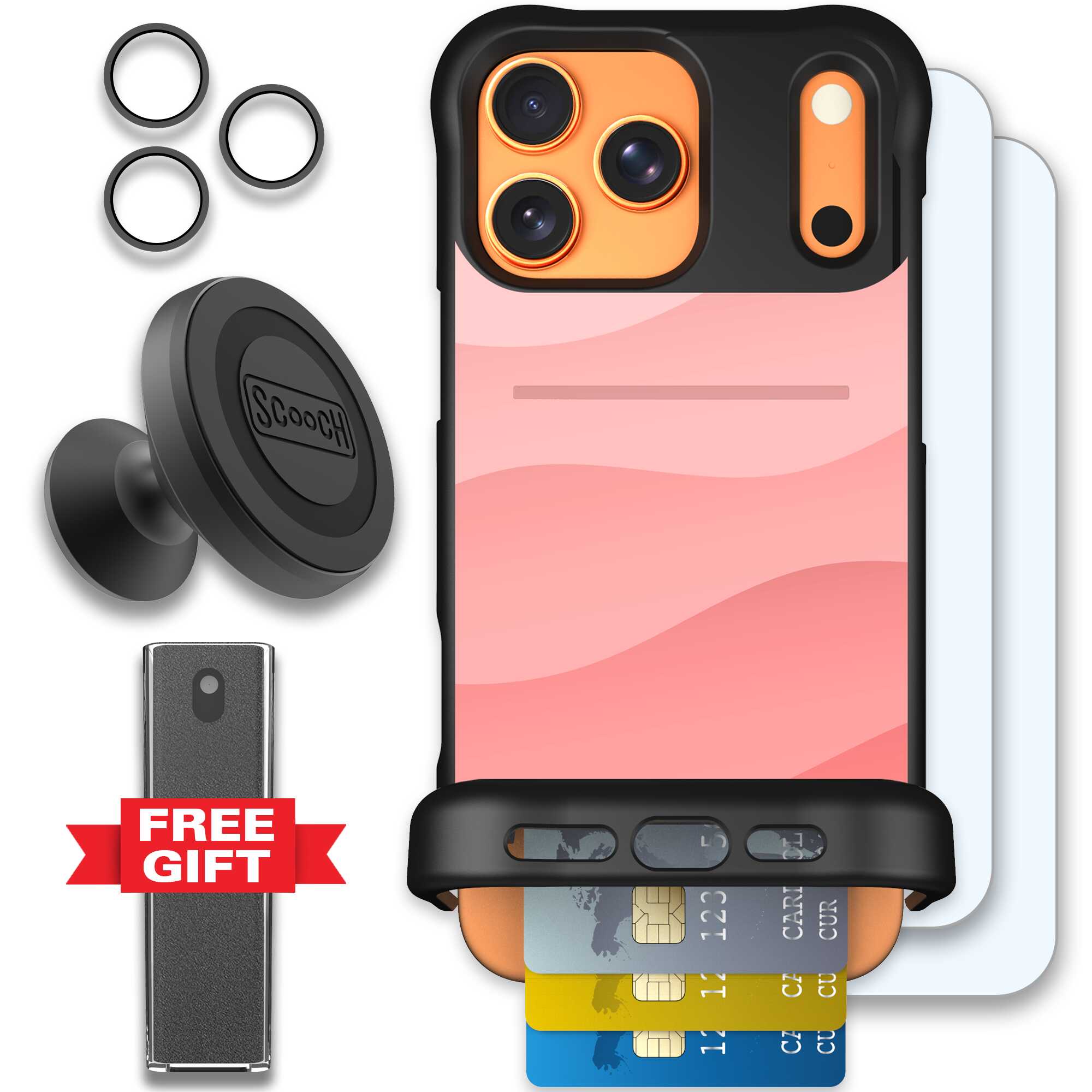 Wingmate Pink Waves for iPhone 17 Pro Max - Defender Bundle