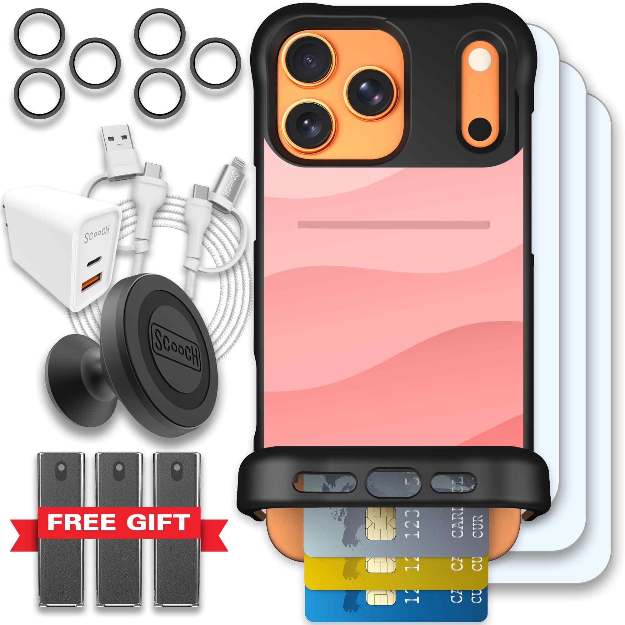 Wingmate Pink Waves for iPhone 17 Pro Max - Ultimate Bundle