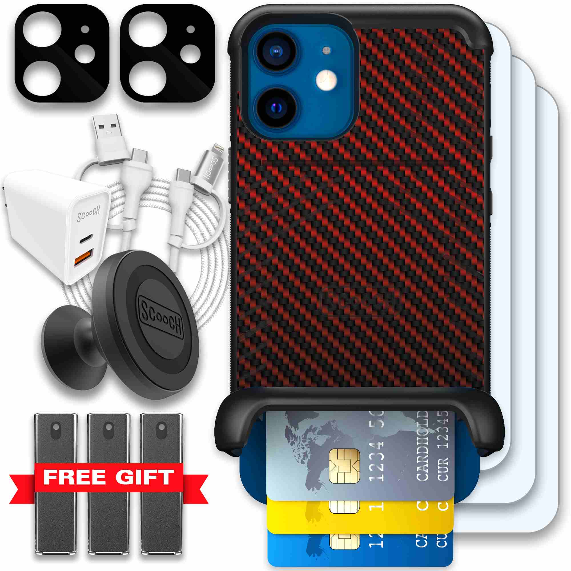 Red Carbon Fiber | website | iPhone 12 | Ultimate Bundle