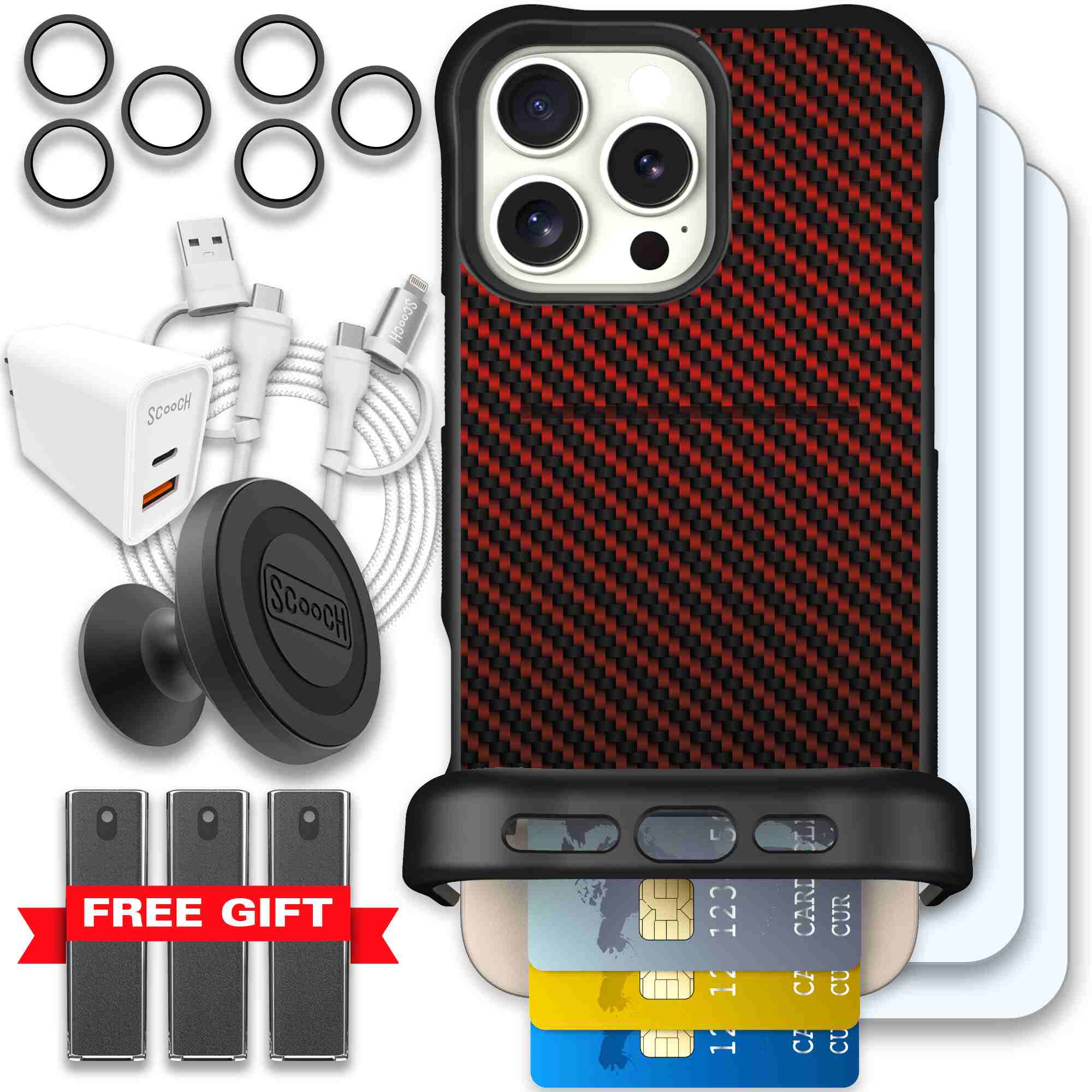 Red Carbon Fiber | website | iPhone 16 Pro Max | Ultimate Bundle