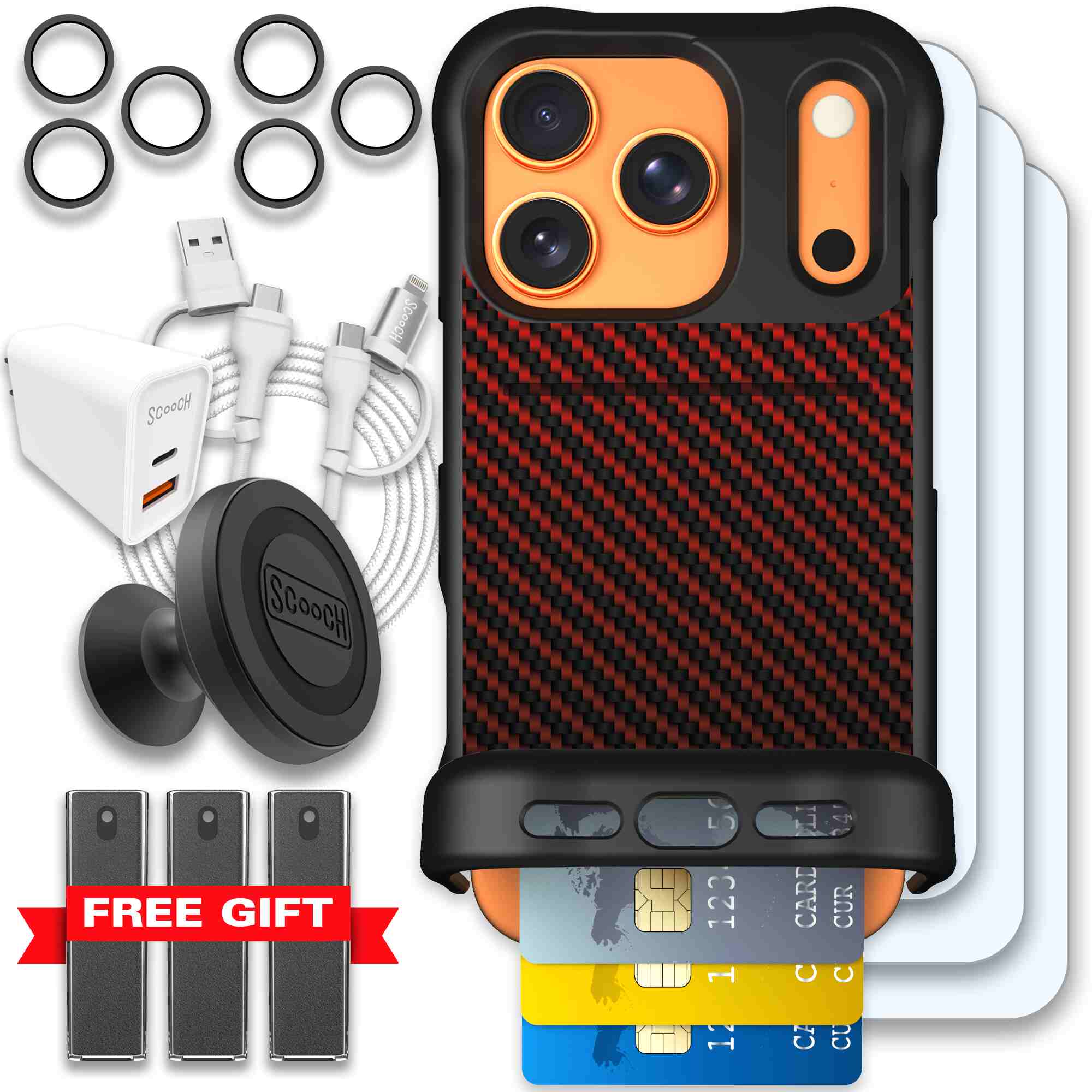 Red Carbon Fiber | website | iPhone 17 Pro | Ultimate Bundle