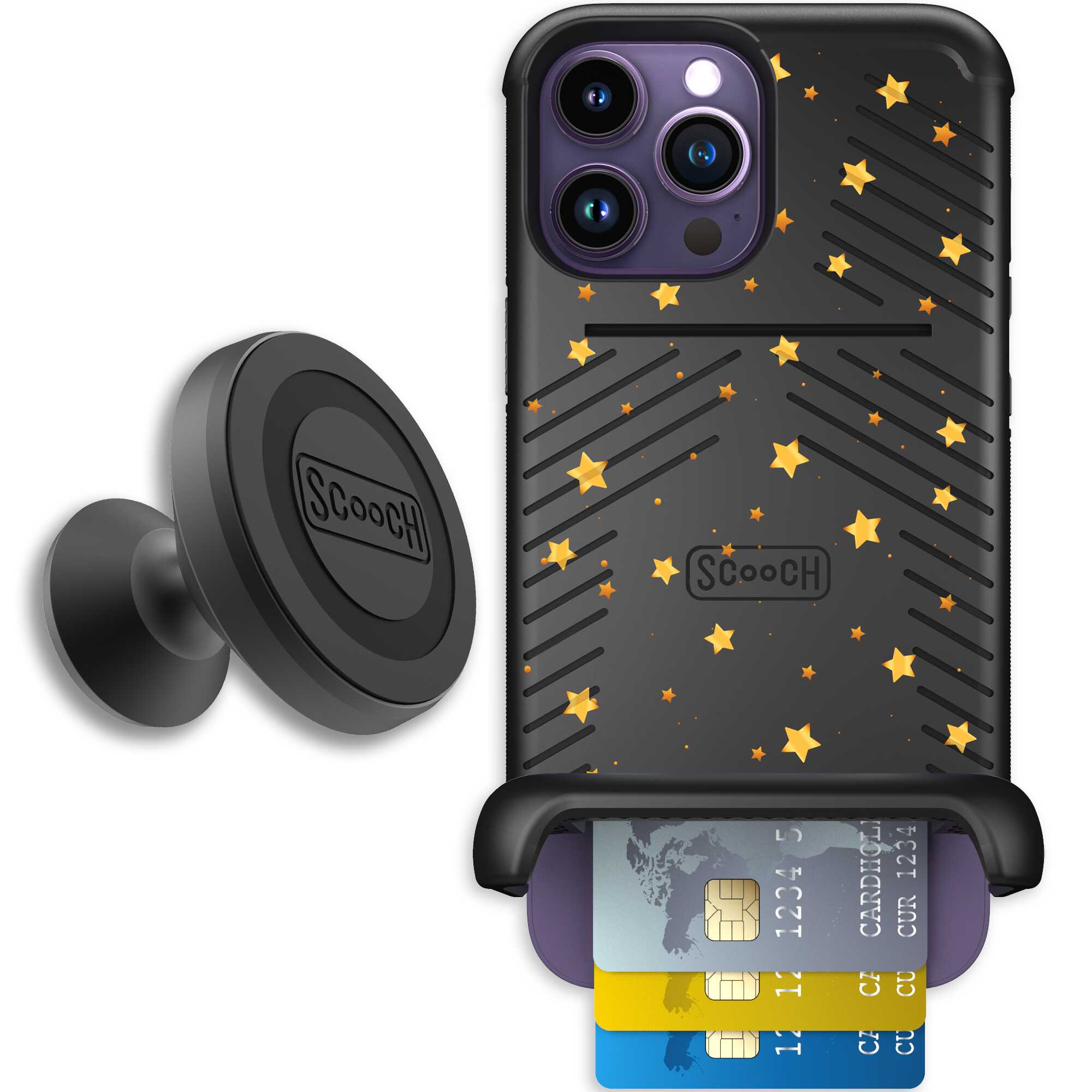 Wingmate Gold Stars for iPhone 14 Pro Max - Starter Bundle