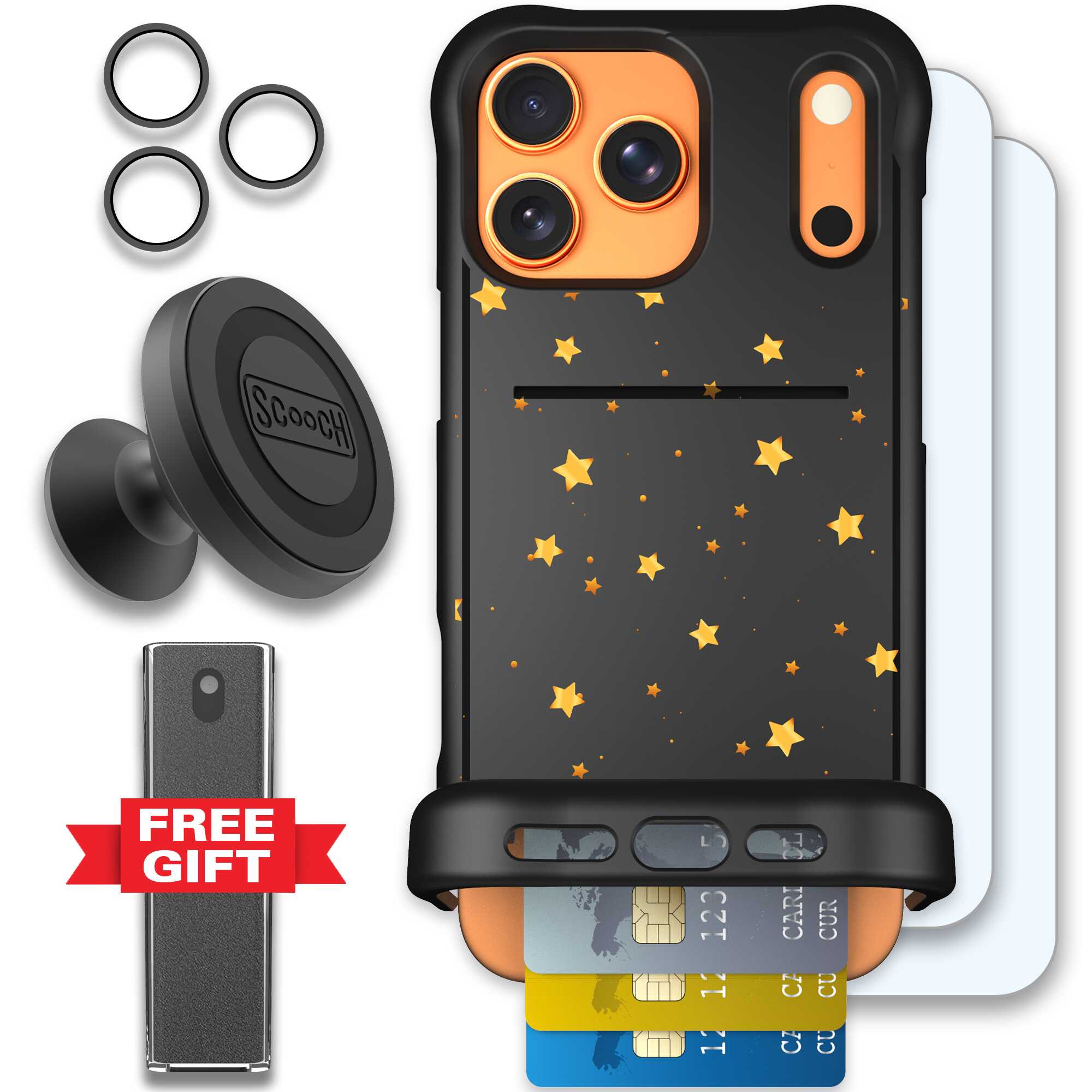 Wingmate Gold Stars for iPhone 17 Pro Max - Defender Bundle