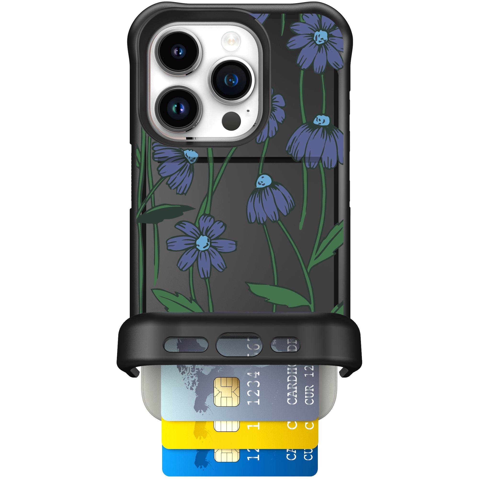 Scooch Wingmate in Violet Daisy | Slim Wallet Case with Hidden Card Sl