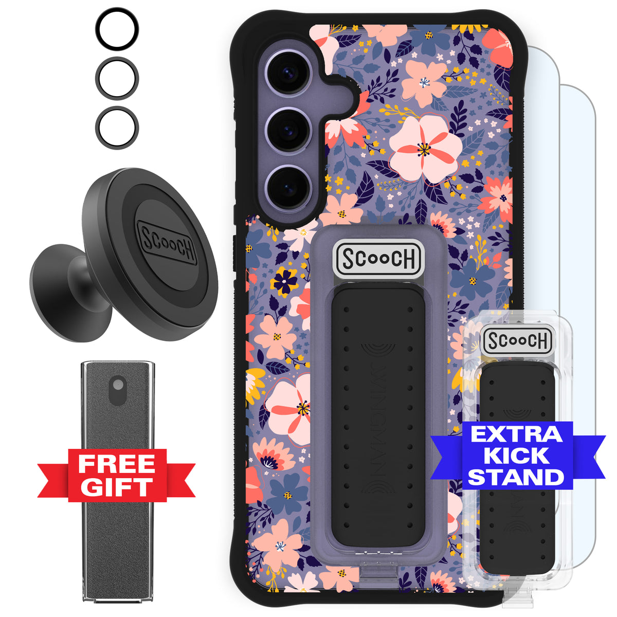 Scooch Wingman Defender Bundle for Galaxy S24+ in Wildflowers