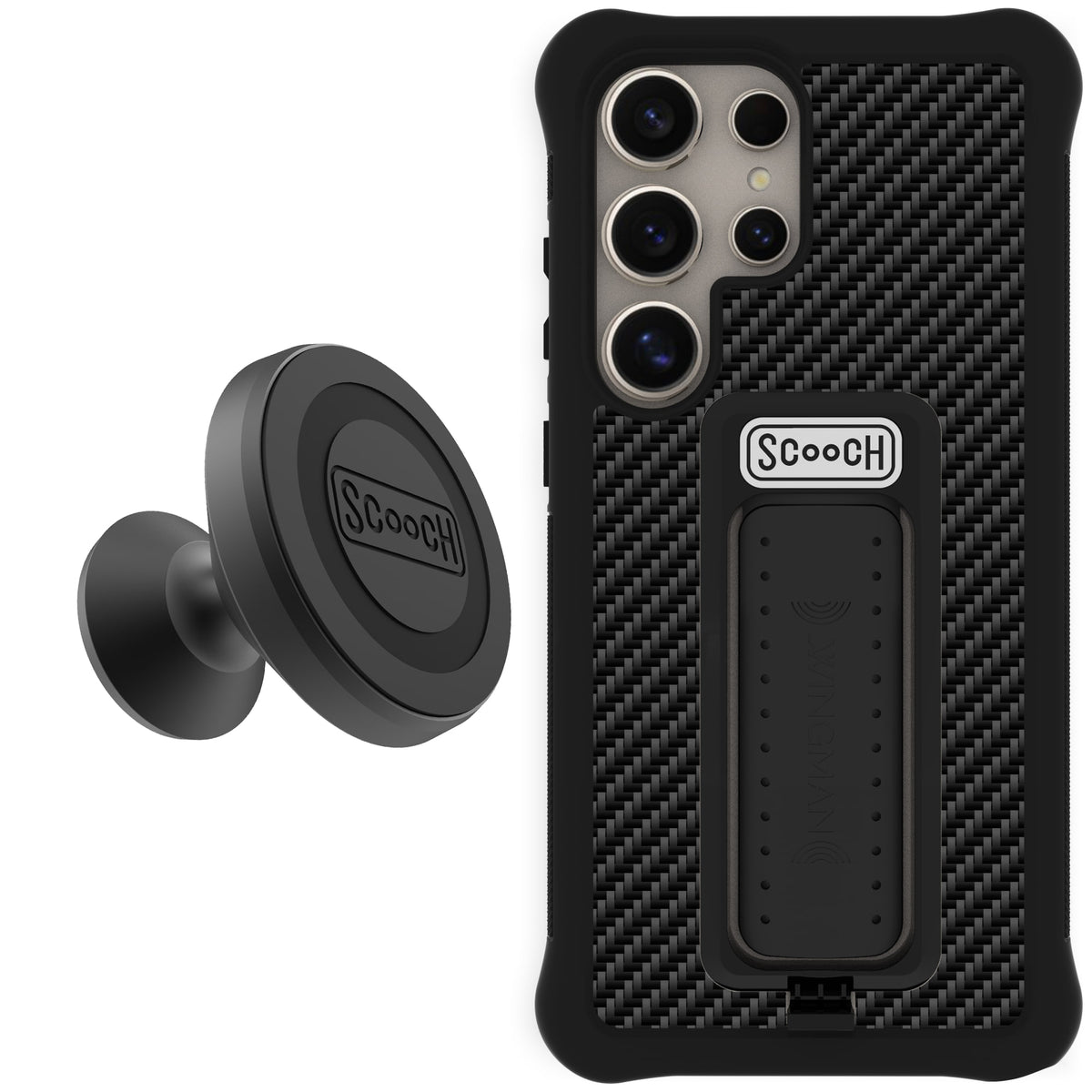 Scooch Wingman Starter Bundle for Galaxy S24 Ultra in Carbon Fiber