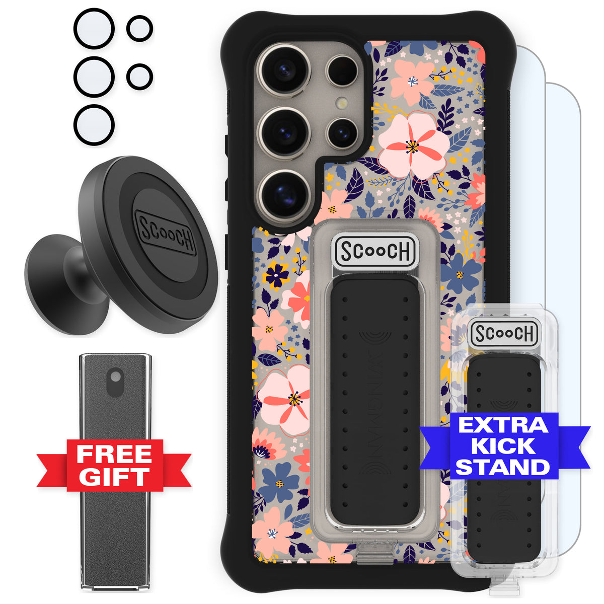 Scooch Wingman Defender Bundle for Galaxy S24 Ultra in Wildflowers