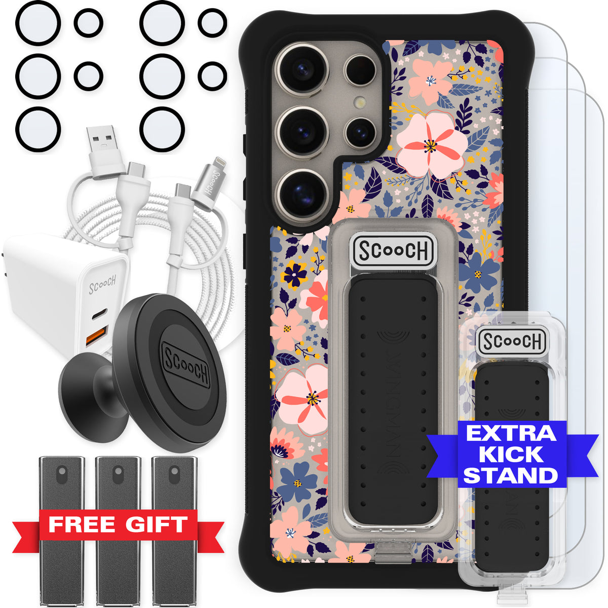 Scooch Wingman Ultimate Bundle for Galaxy S24 Ultra in Wildflowers