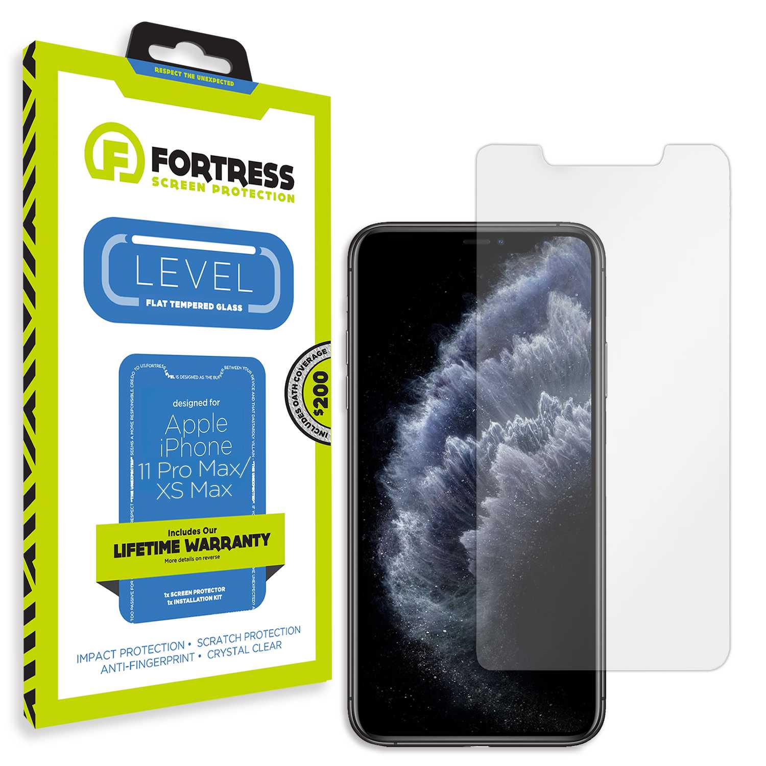 Fortress iPhone XS Max Screen Protector $200Coverage Scooch Screen Protector