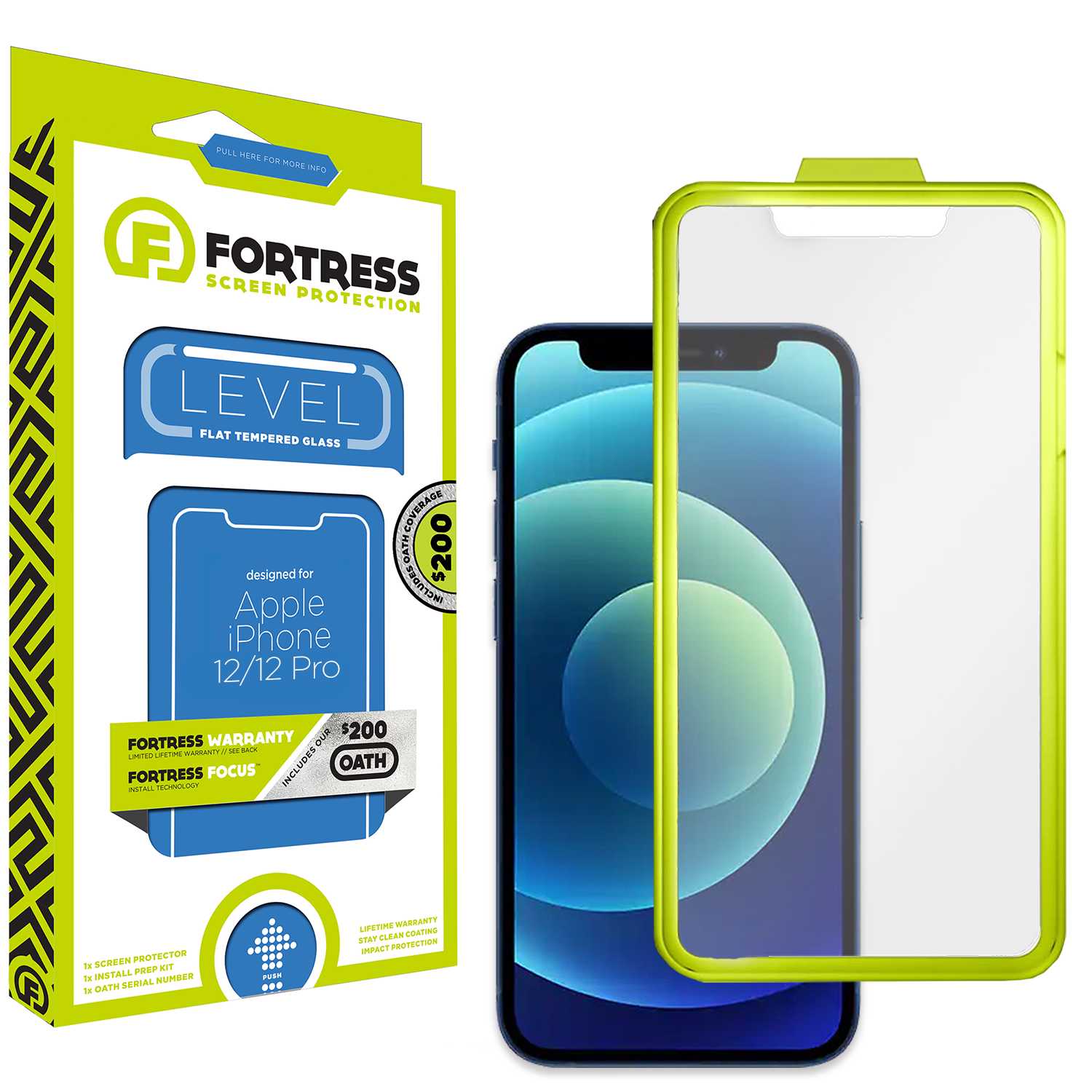 Fortress iPhone 12 Pro Screen Protector $200CoverageInstallTool Scooch Screen Protector
