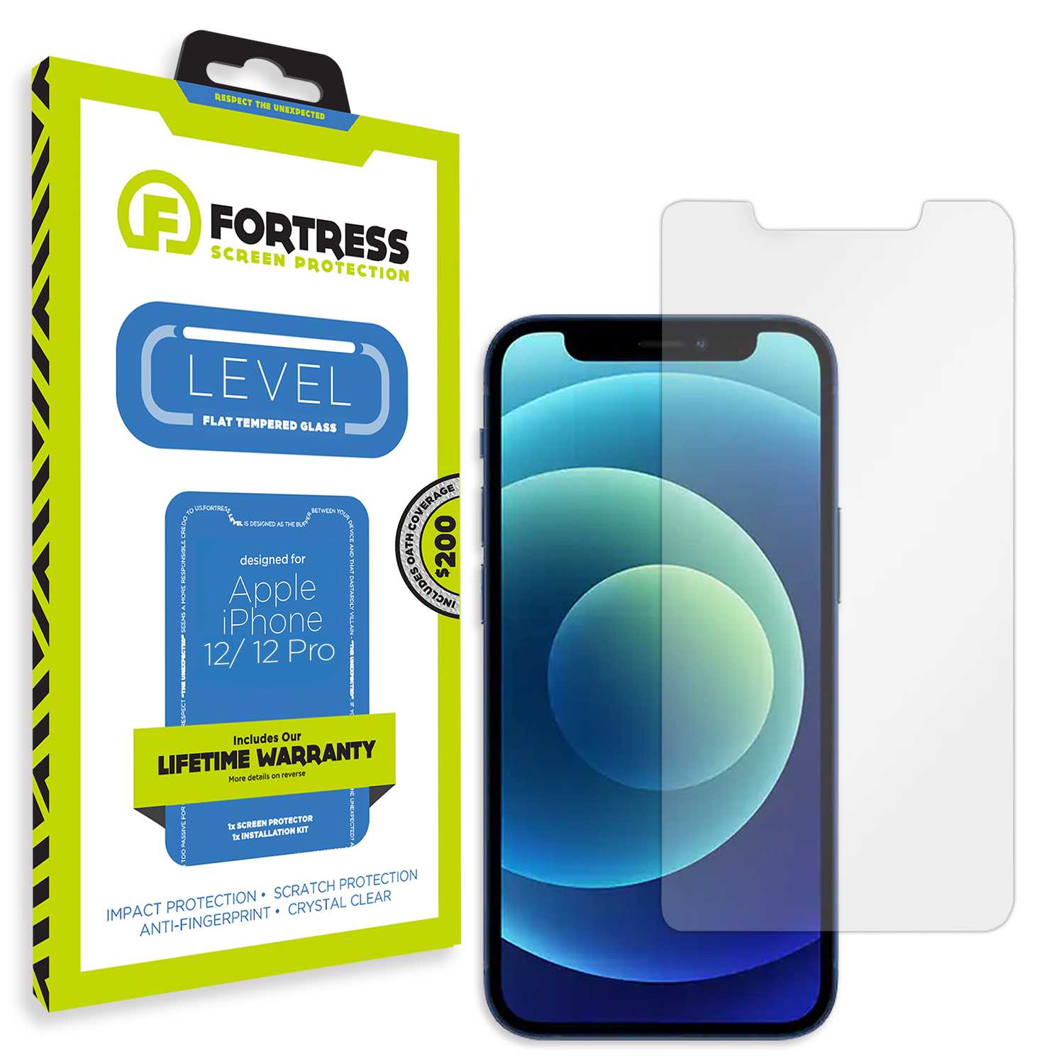 Fortress iPhone 12 Screen Protector $200Coverage Scooch Screen Protector
