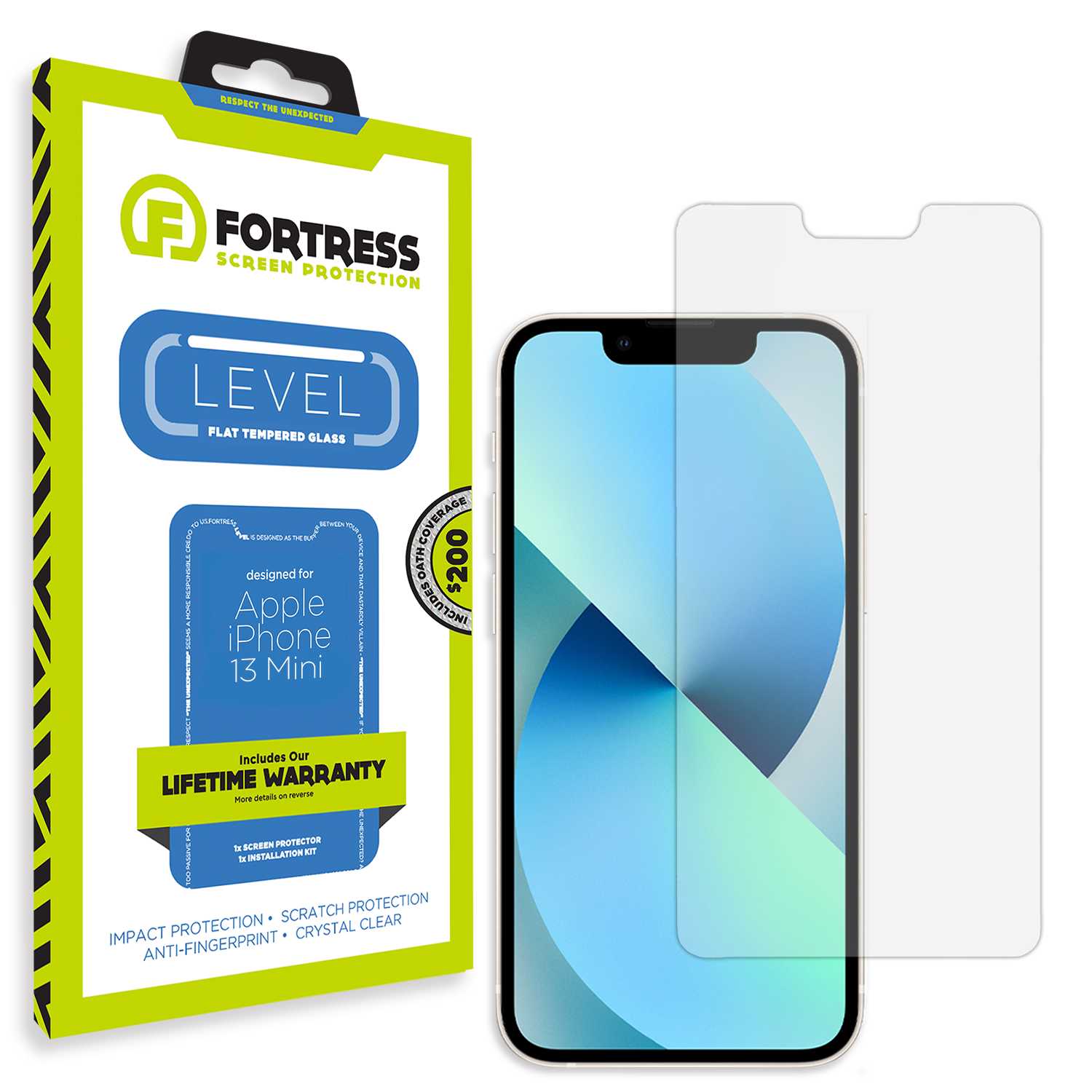 Fortress iPhone 13 Mini Screen Protector $200Coverage Scooch Screen Protector