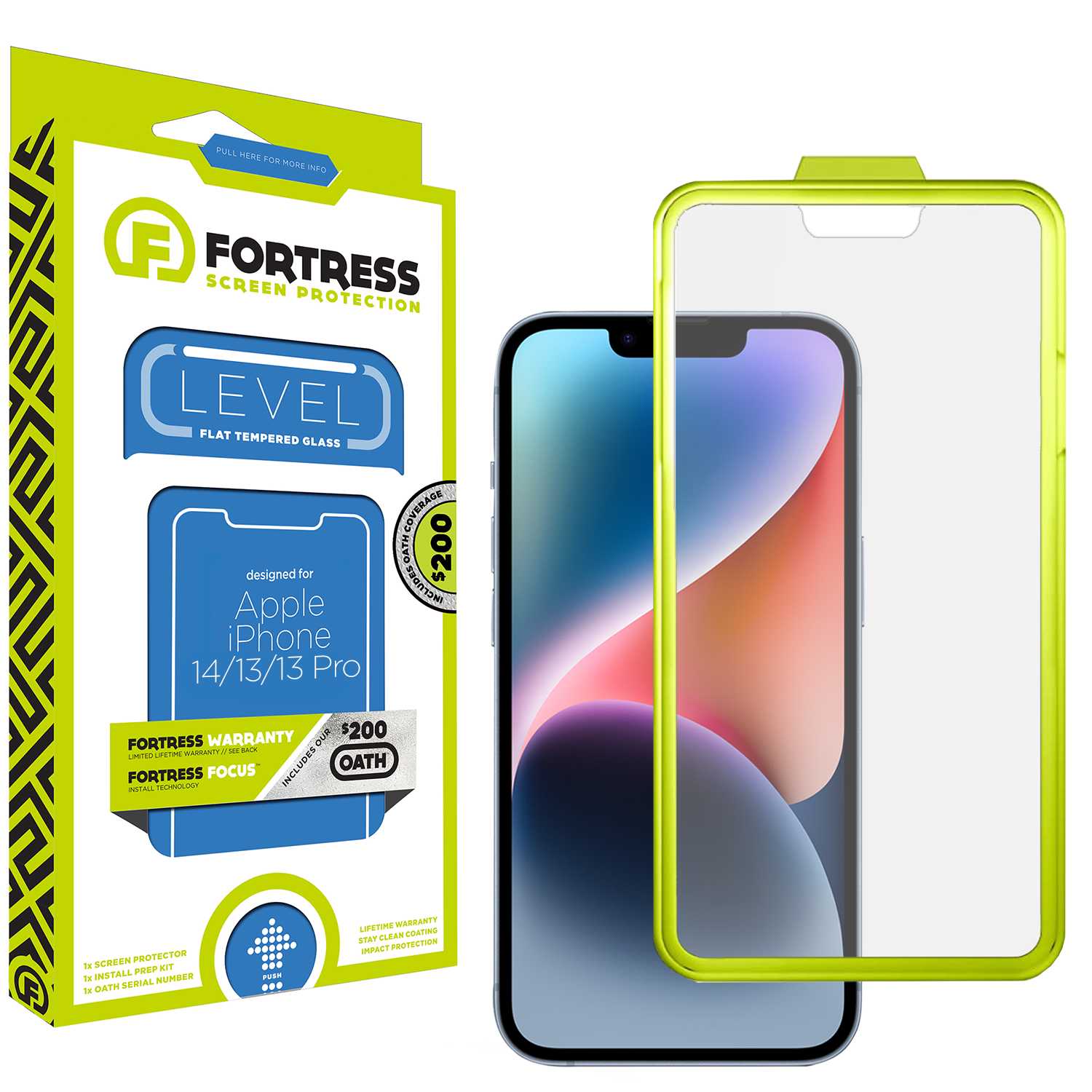 Fortress iPhone 13 Screen Protector $200CoverageInstallTool Scooch Screen Protector