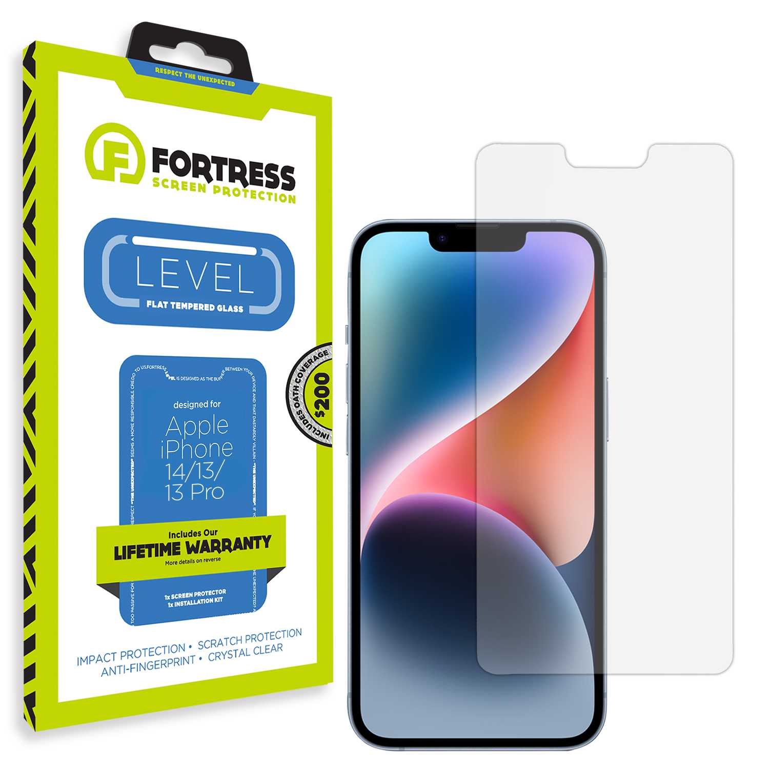 Fortress iPhone 14 Screen Protector $200Coverage Scooch Screen Protector