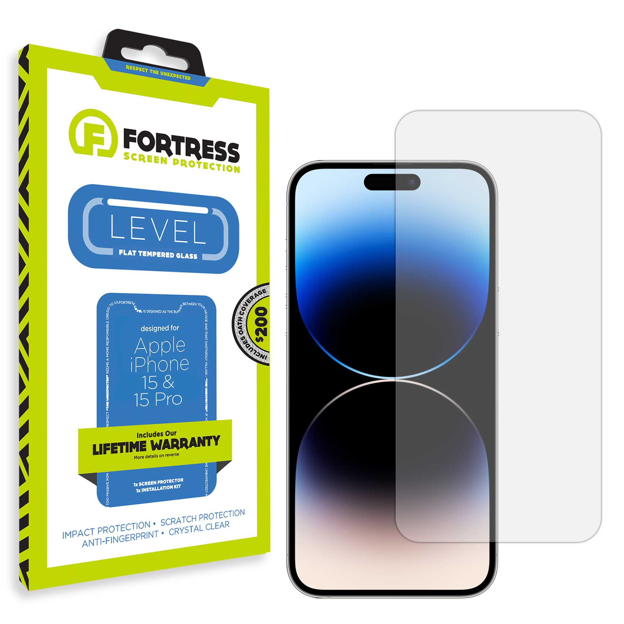 Fortress iPhone 15 Screen Protector  Scooch Screen Protector