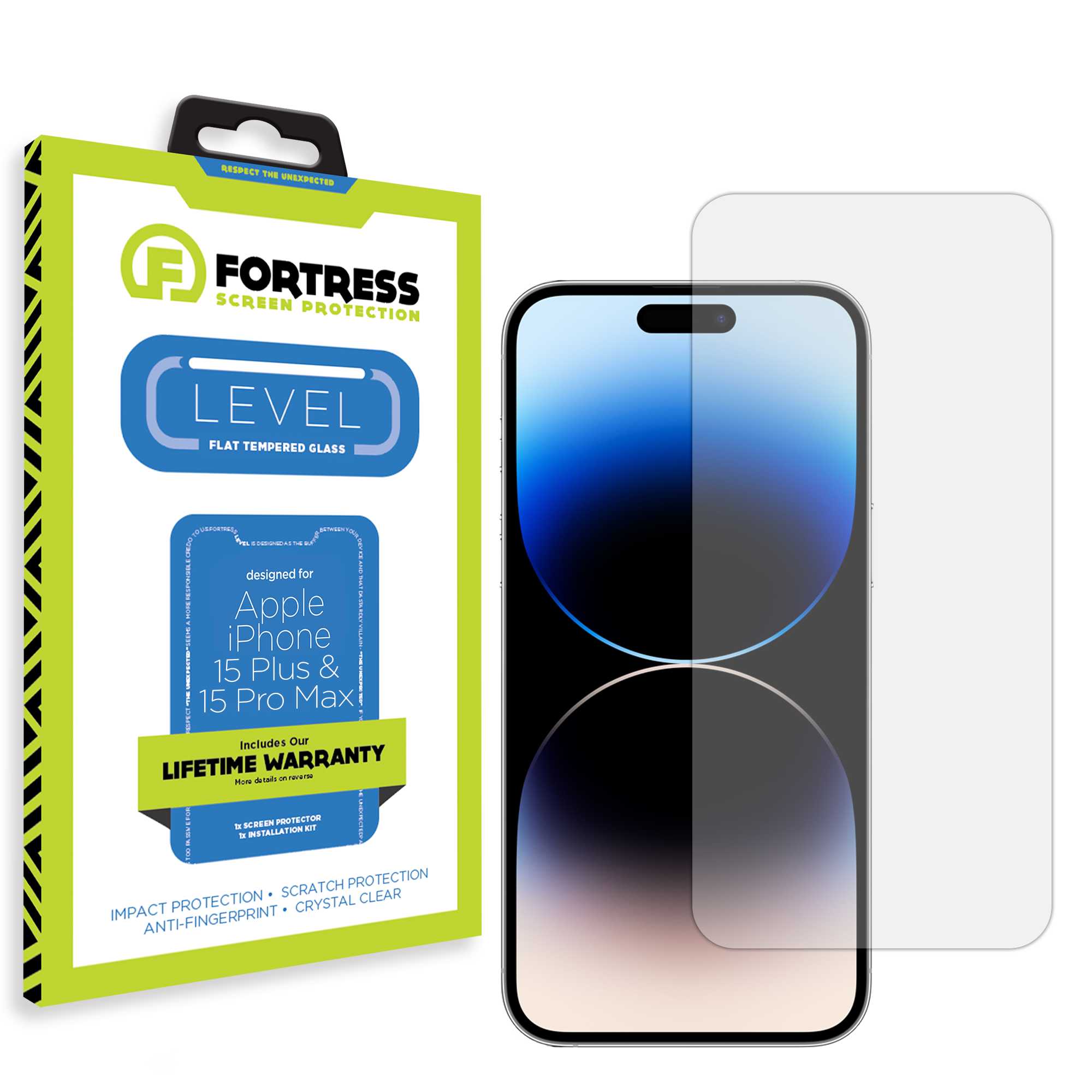 Fortress iPhone 15 Plus Screen Protector $0Coverage Scooch Screen Protector