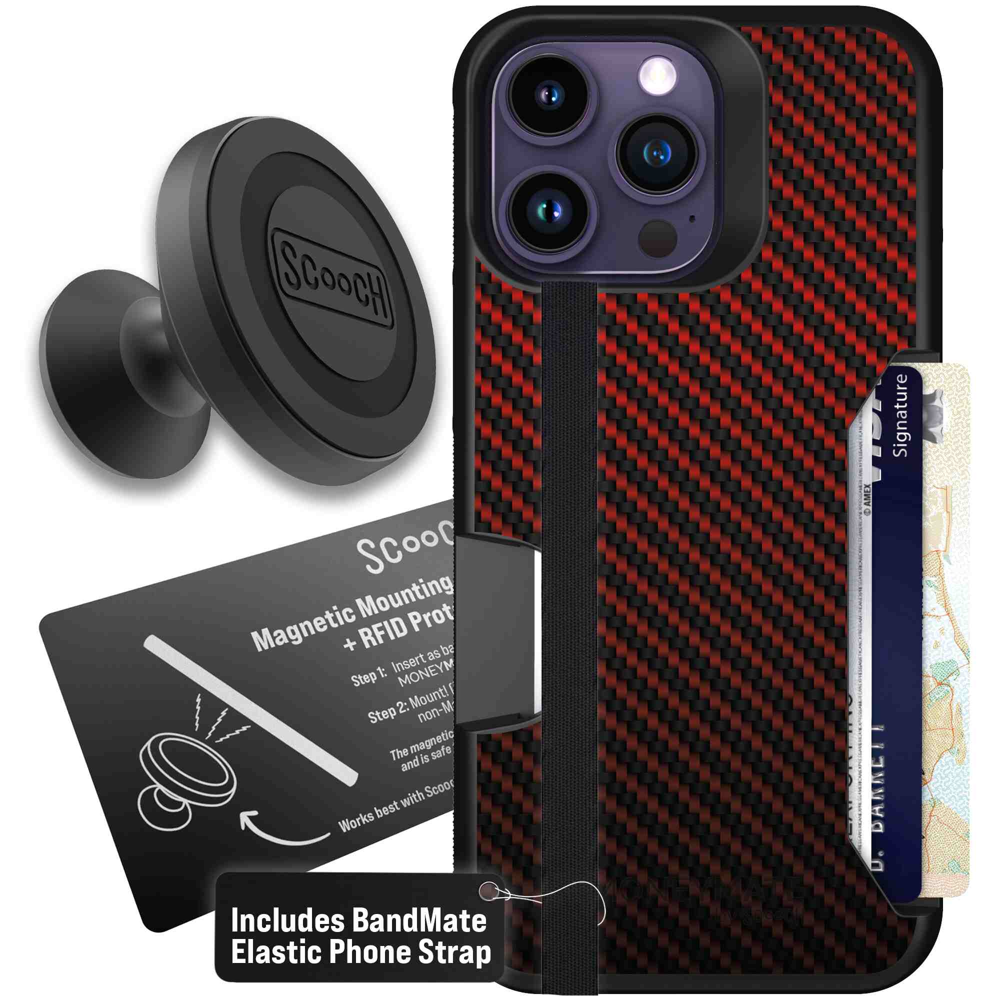 Red Carbon Fiber | website | iPhone 14 Pro Max | Starter Bundle