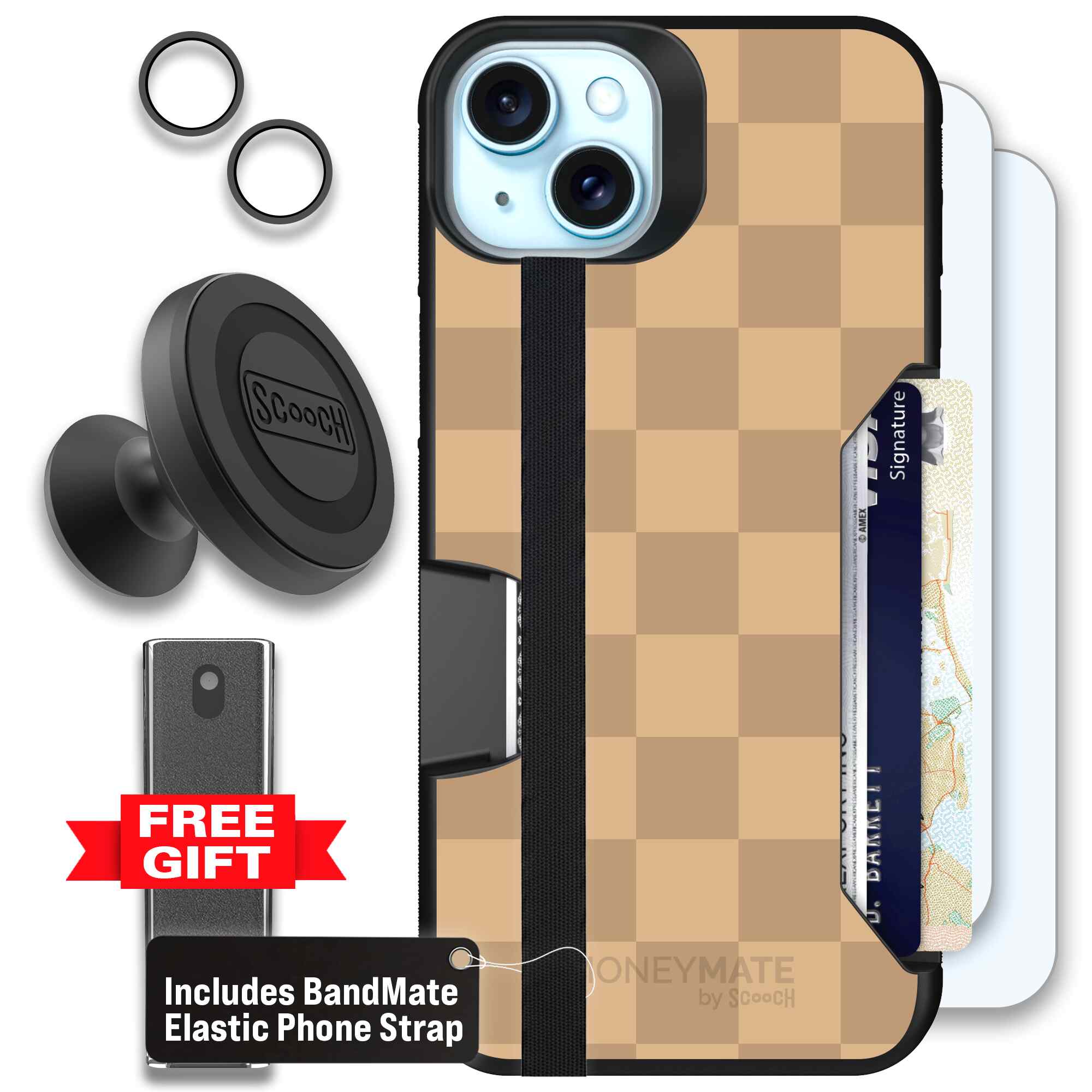 Checkered Beige | website | iPhone 15 Plus | Defender Bundle