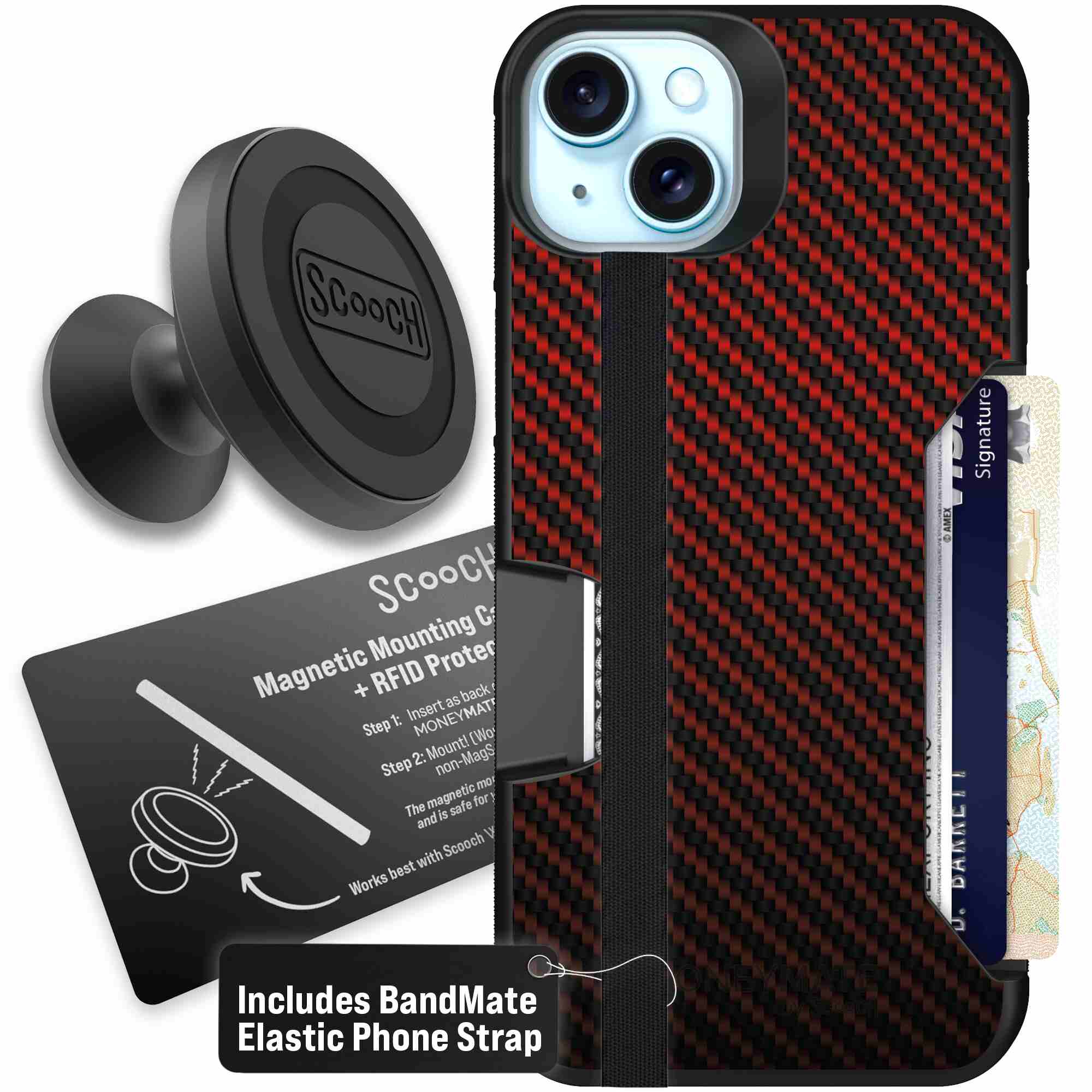 Red Carbon Fiber | website | iPhone 15 Plus | Starter Bundle
