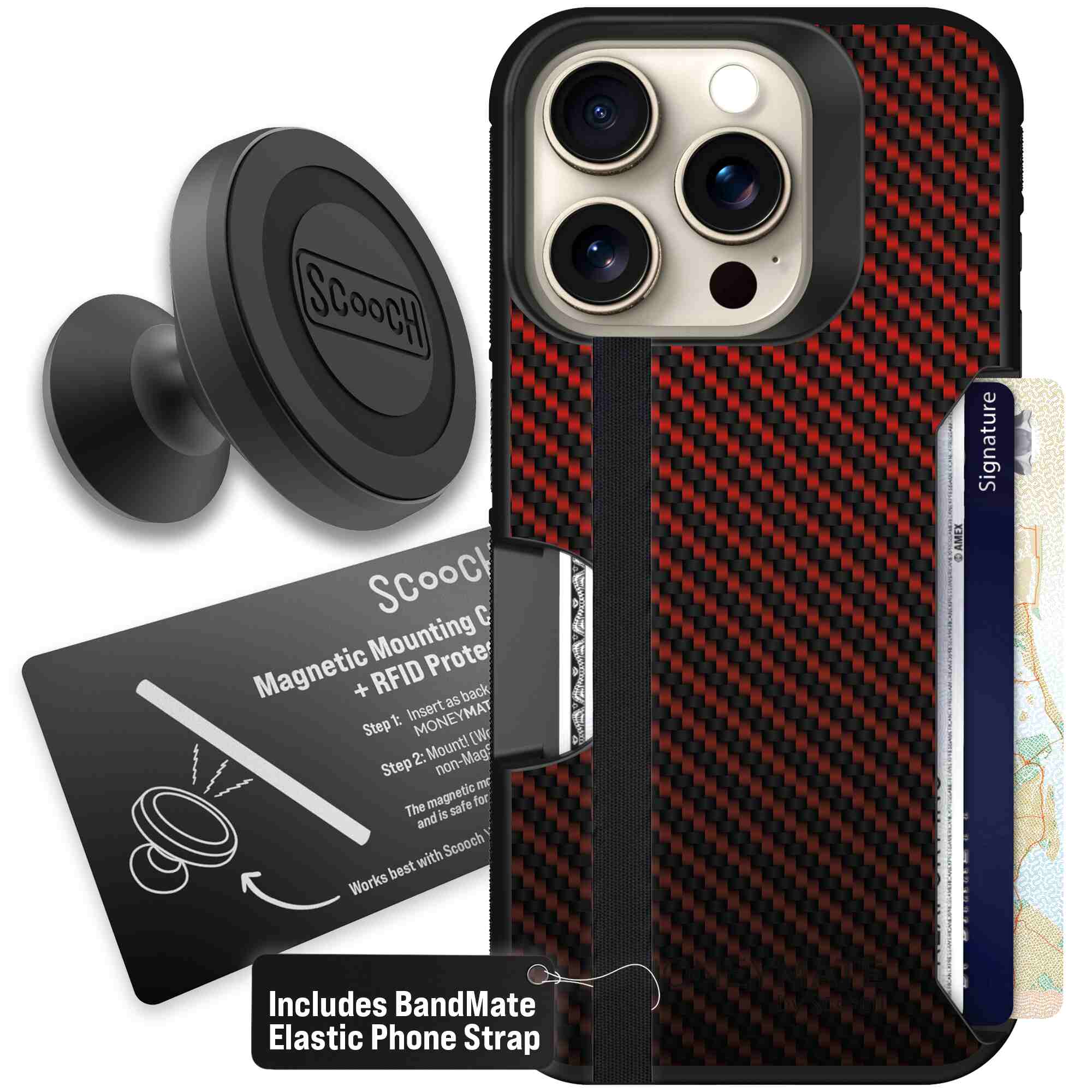 Red Carbon Fiber | website | iPhone 15 Pro | Starter Bundle