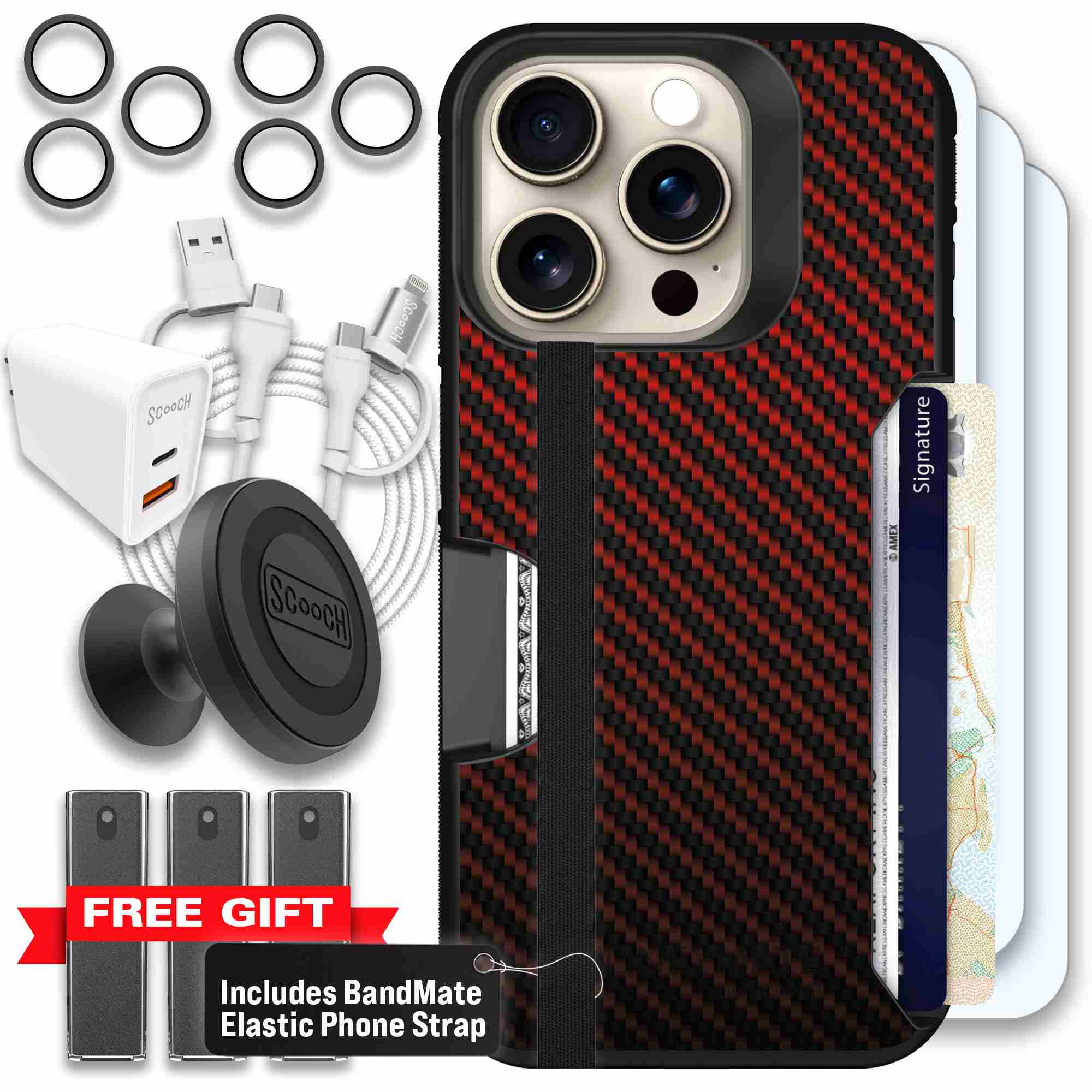 Red Carbon Fiber | website | iPhone 15 Pro | Ultimate Bundle